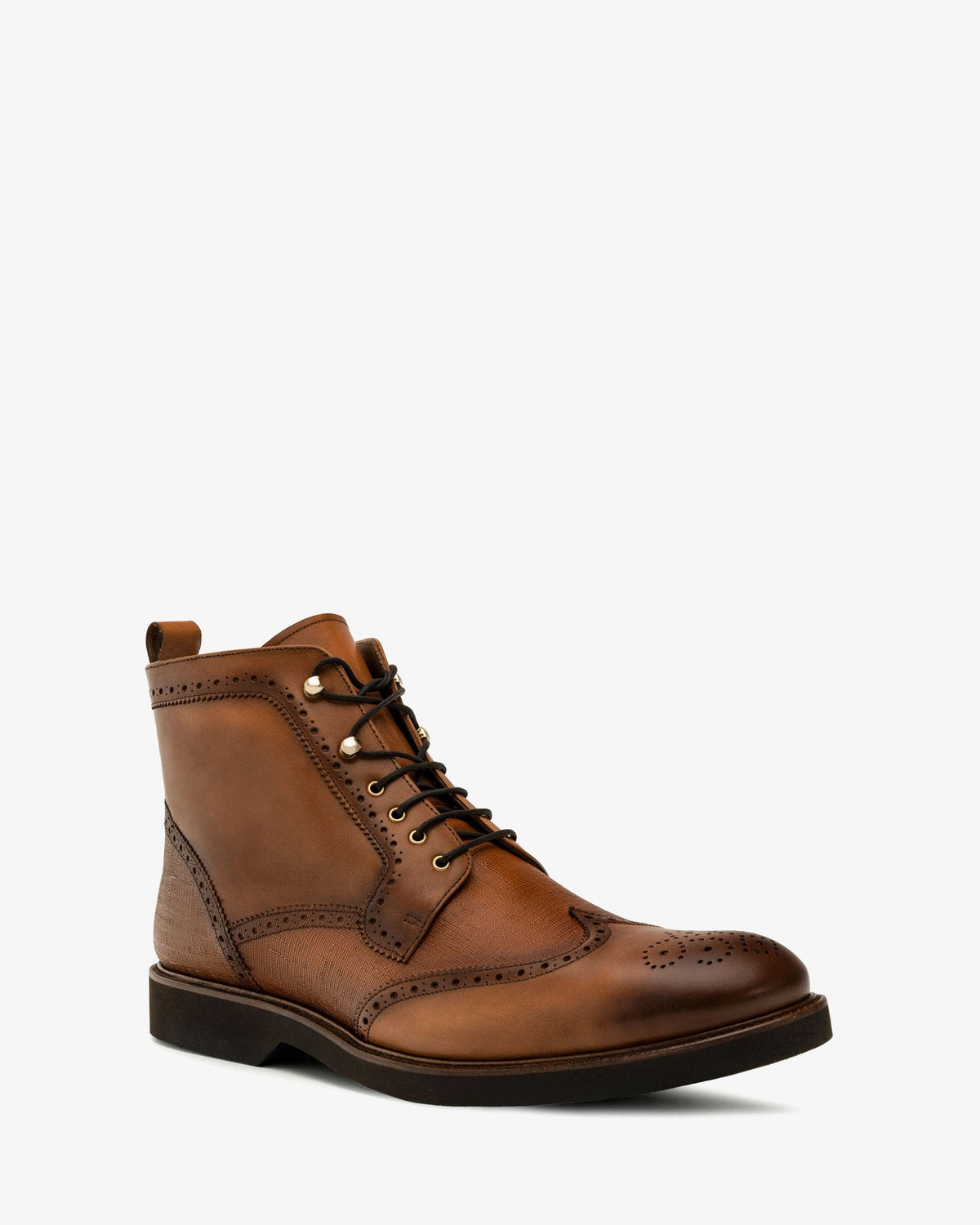 Brown leather ankle boots