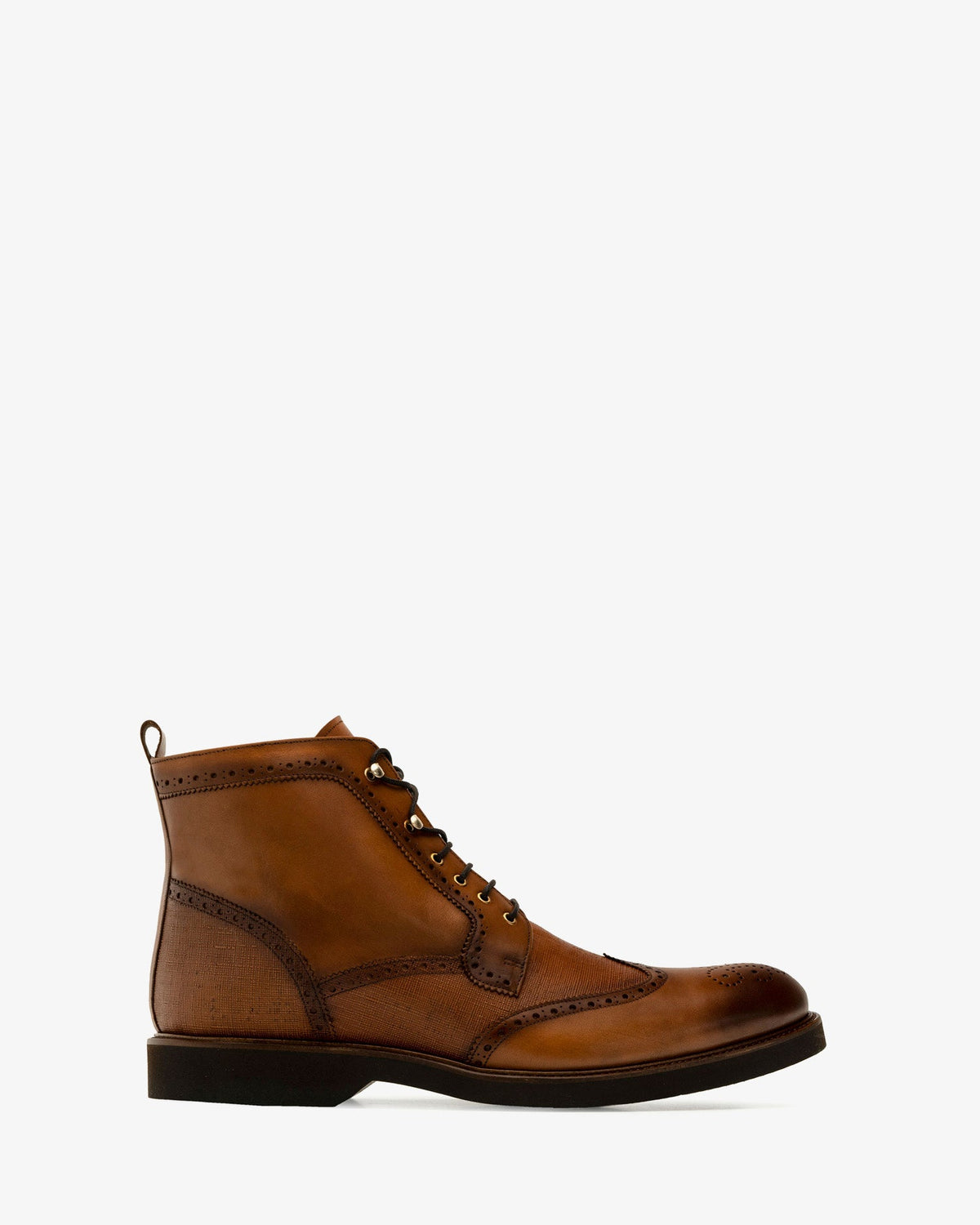 Brown leather ankle boots