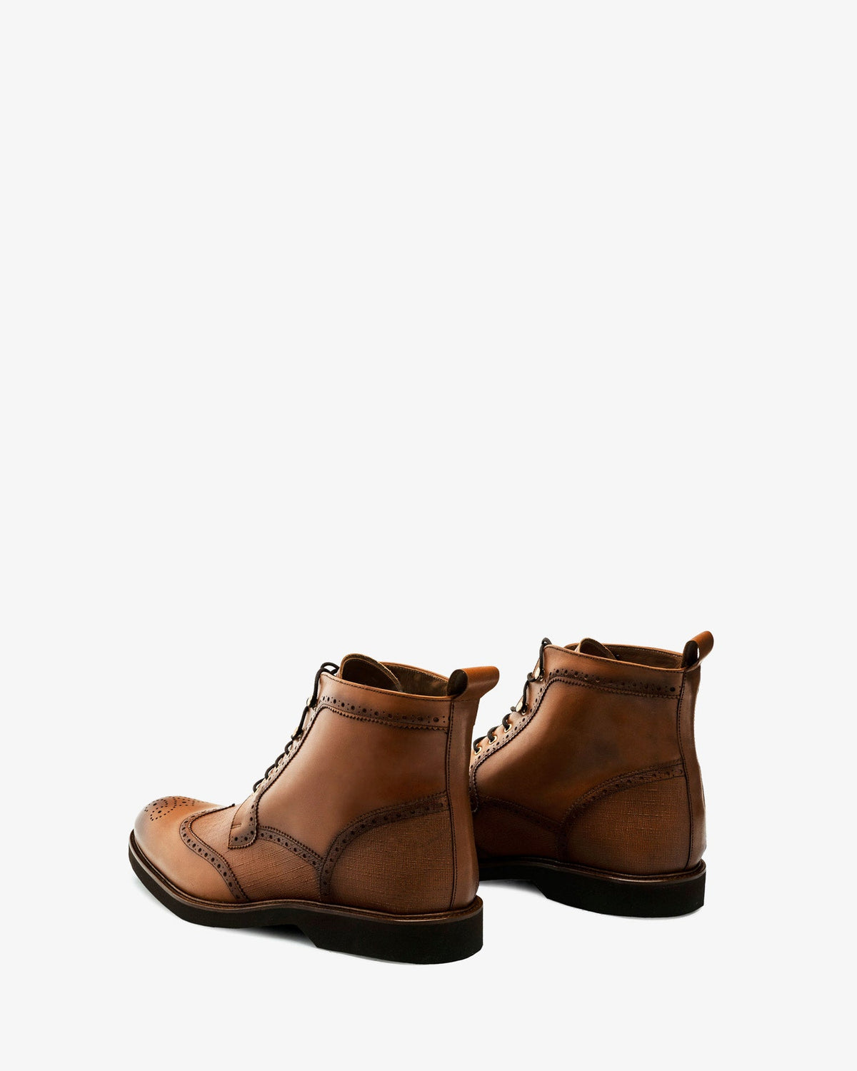 Brown leather ankle boots