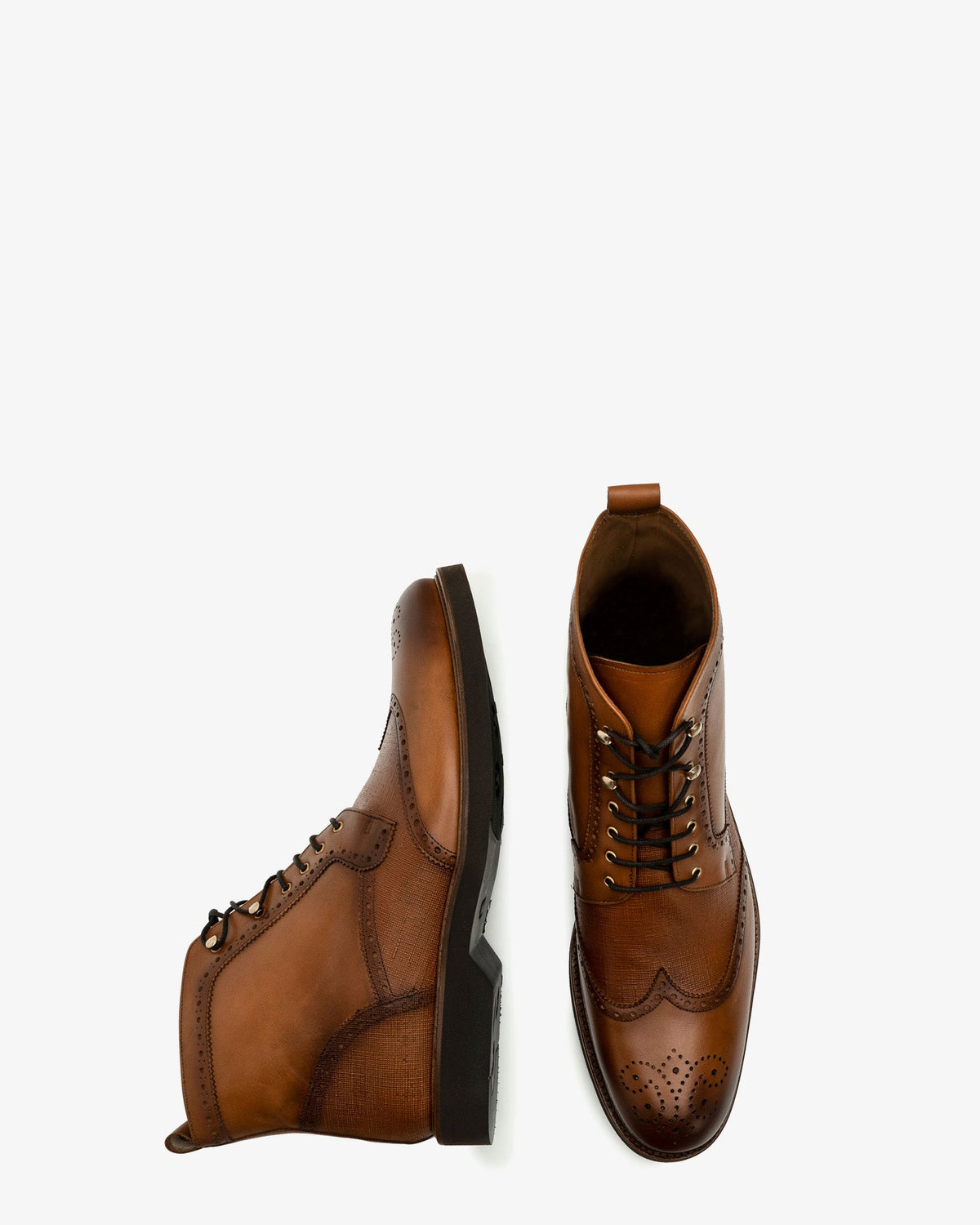 Brown leather ankle boots