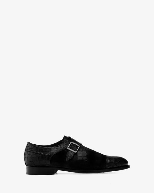 Zapato monk serraje coco negro
