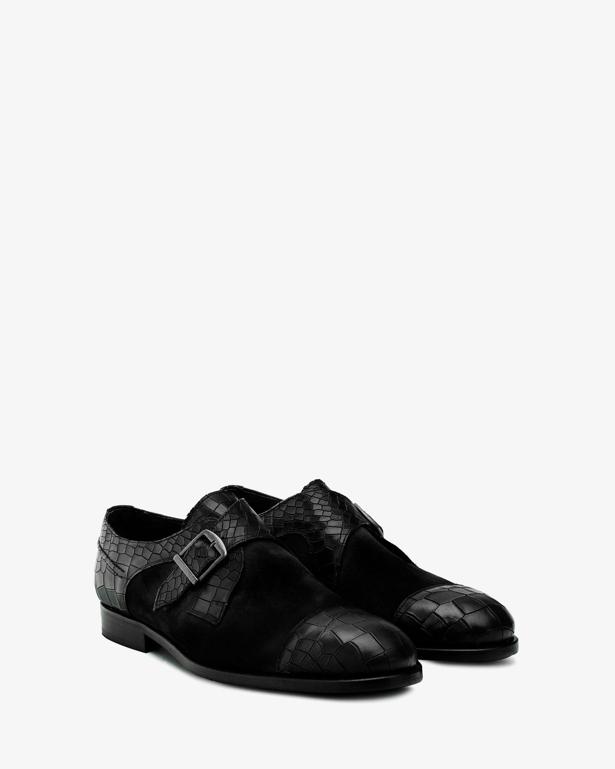 Zapato monk serraje coco negro