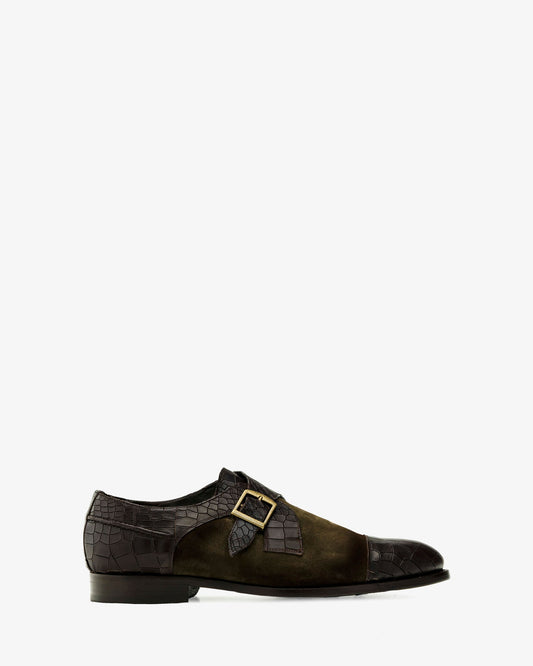 Zapato monk serraje coco marrón