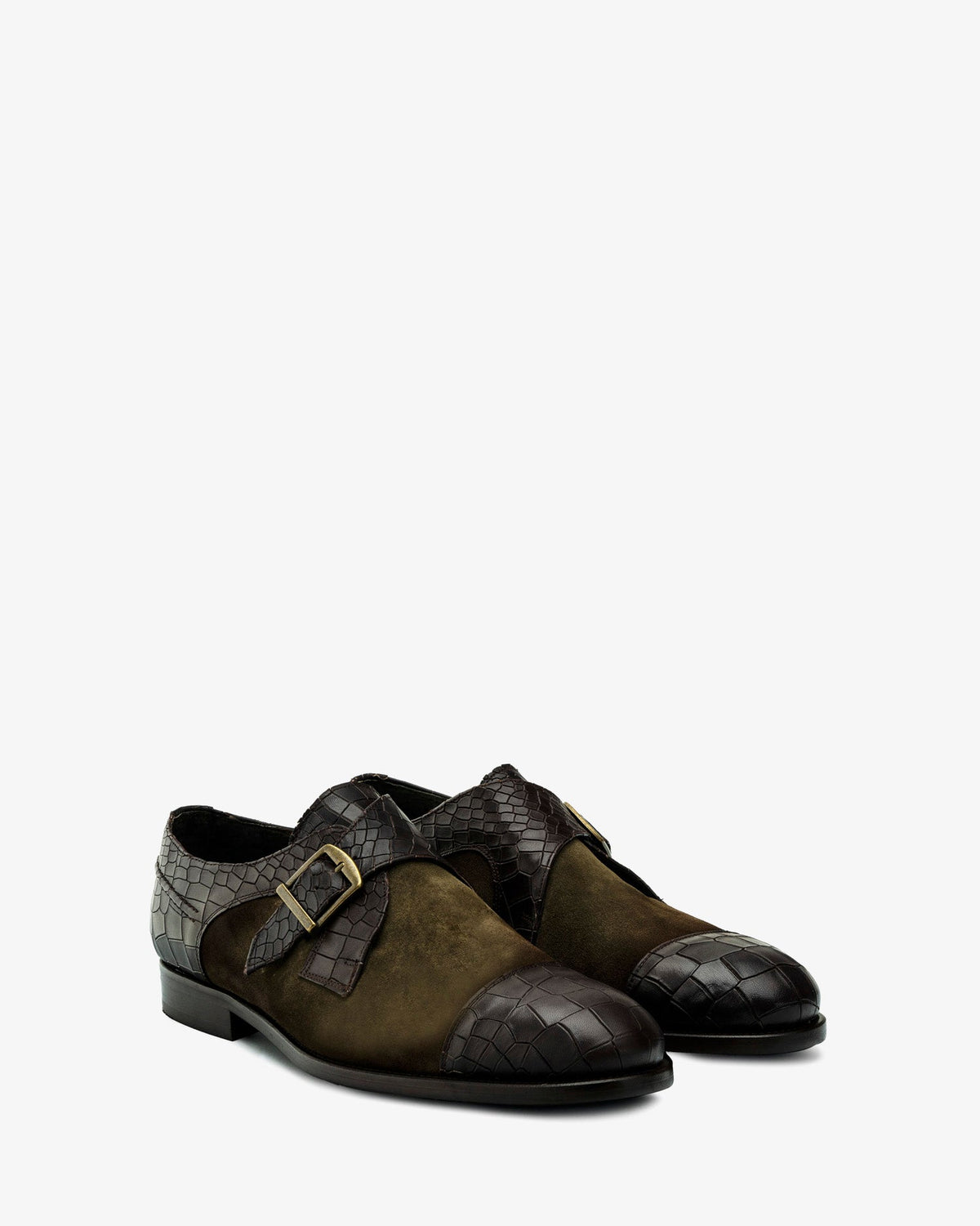 Zapato monk serraje coco marrón