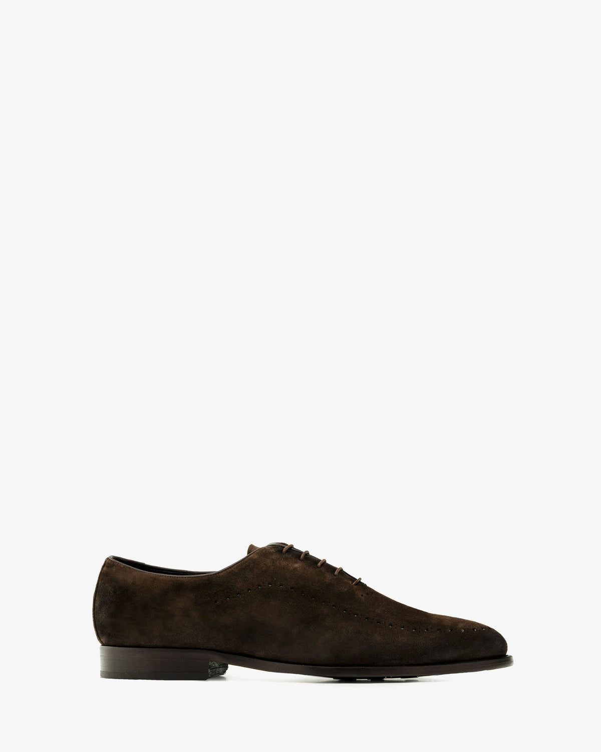 Brown suede shoe with laces