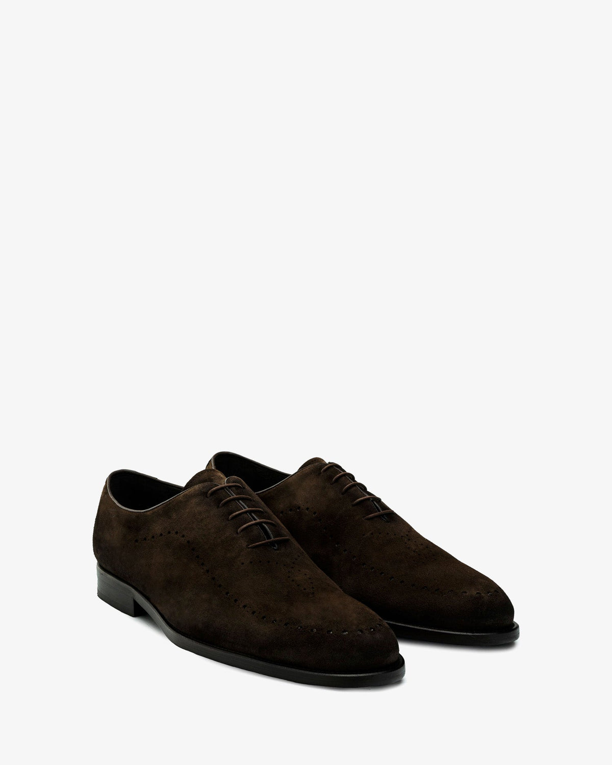 Brown suede shoe with laces