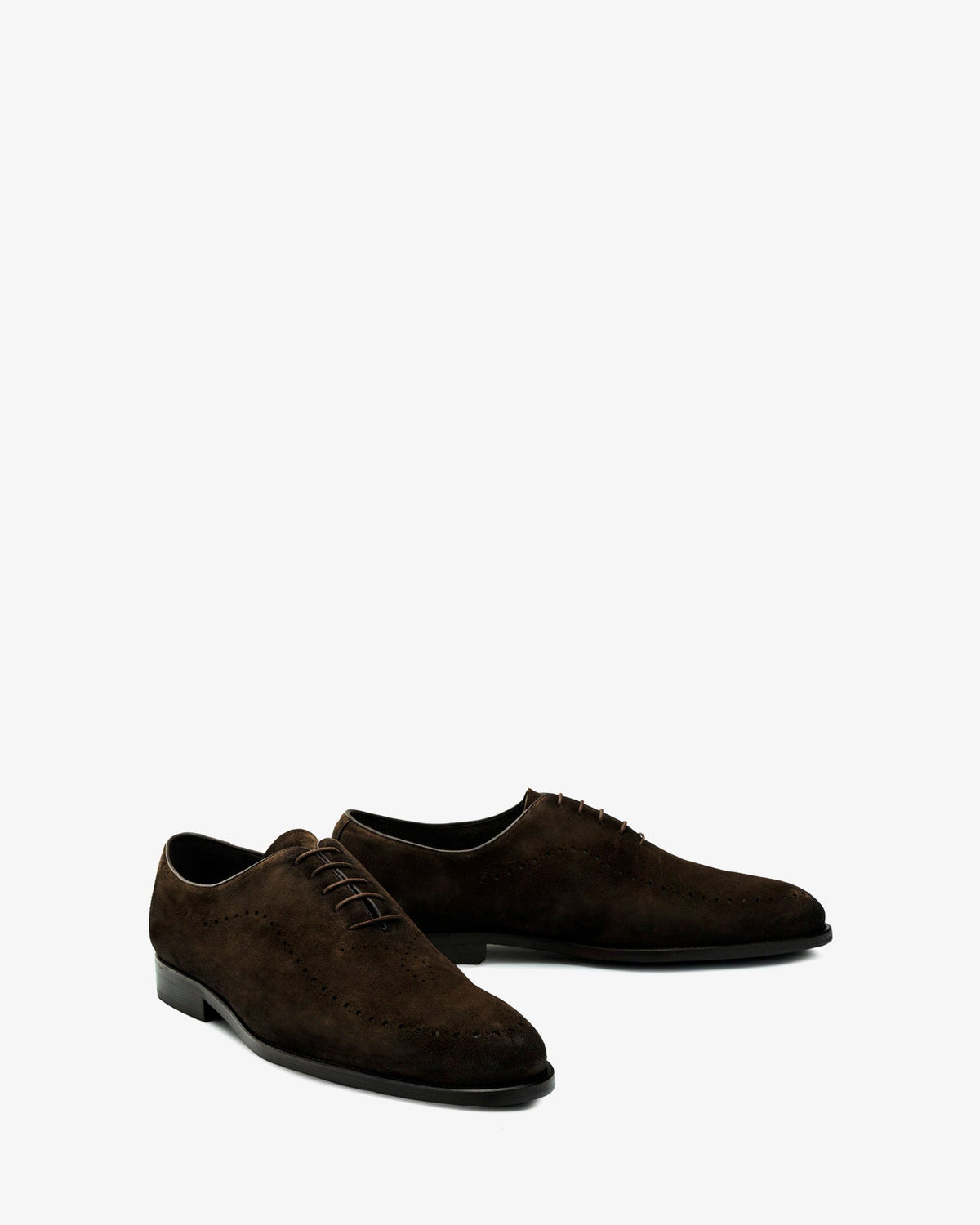 Brown suede shoe with laces