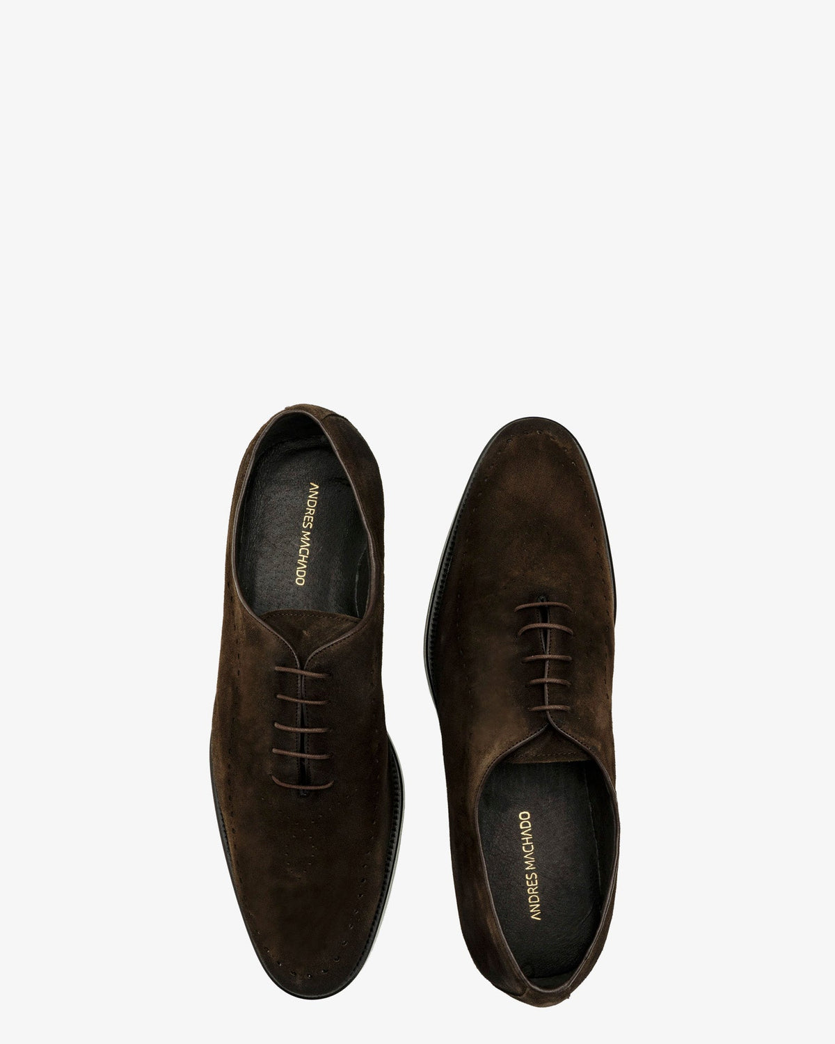 Brown suede shoe with laces