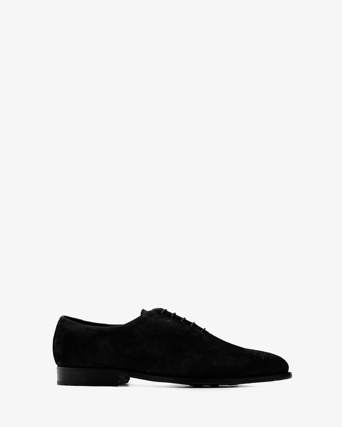 Black suede shoe with laces