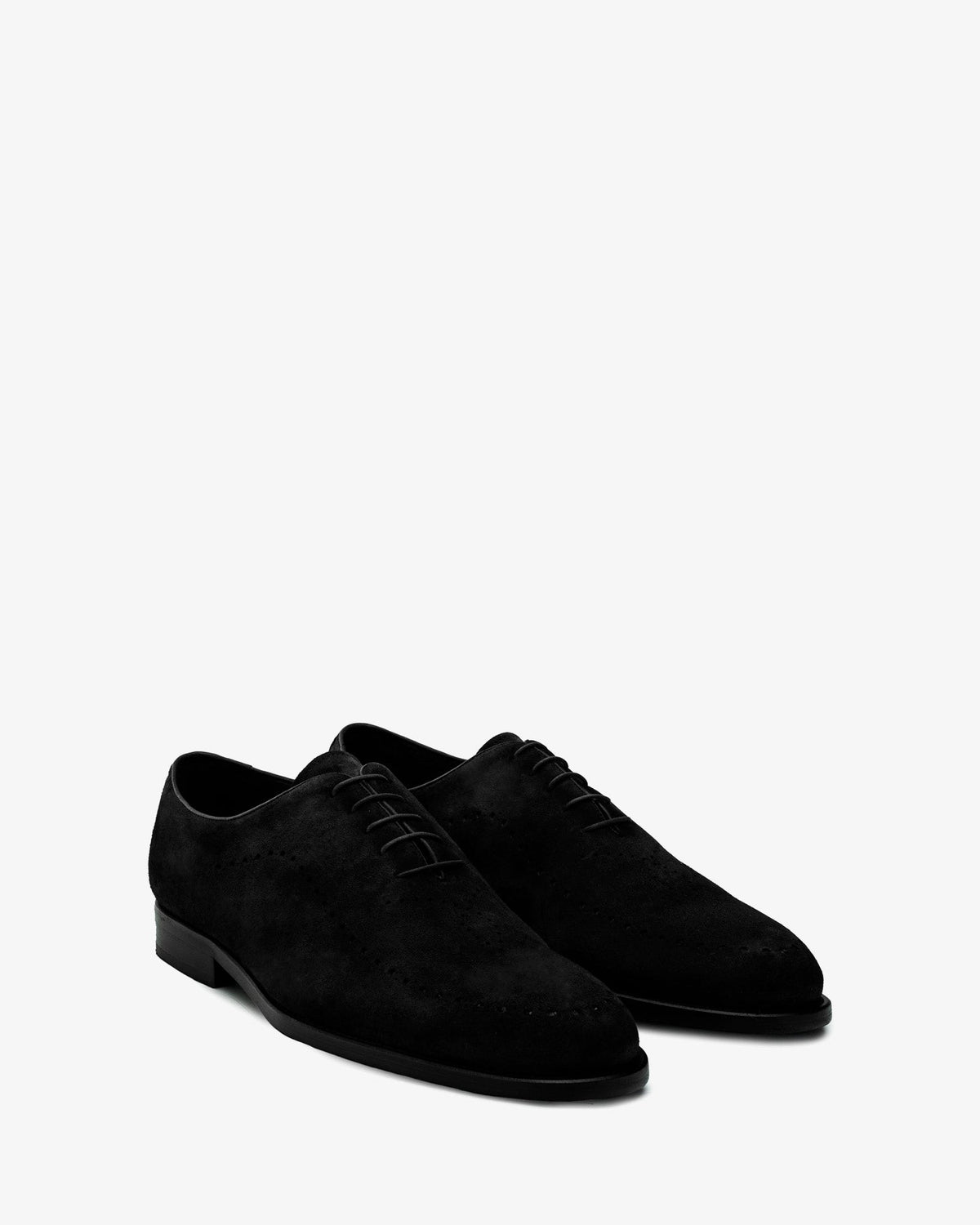 Black suede shoe with laces