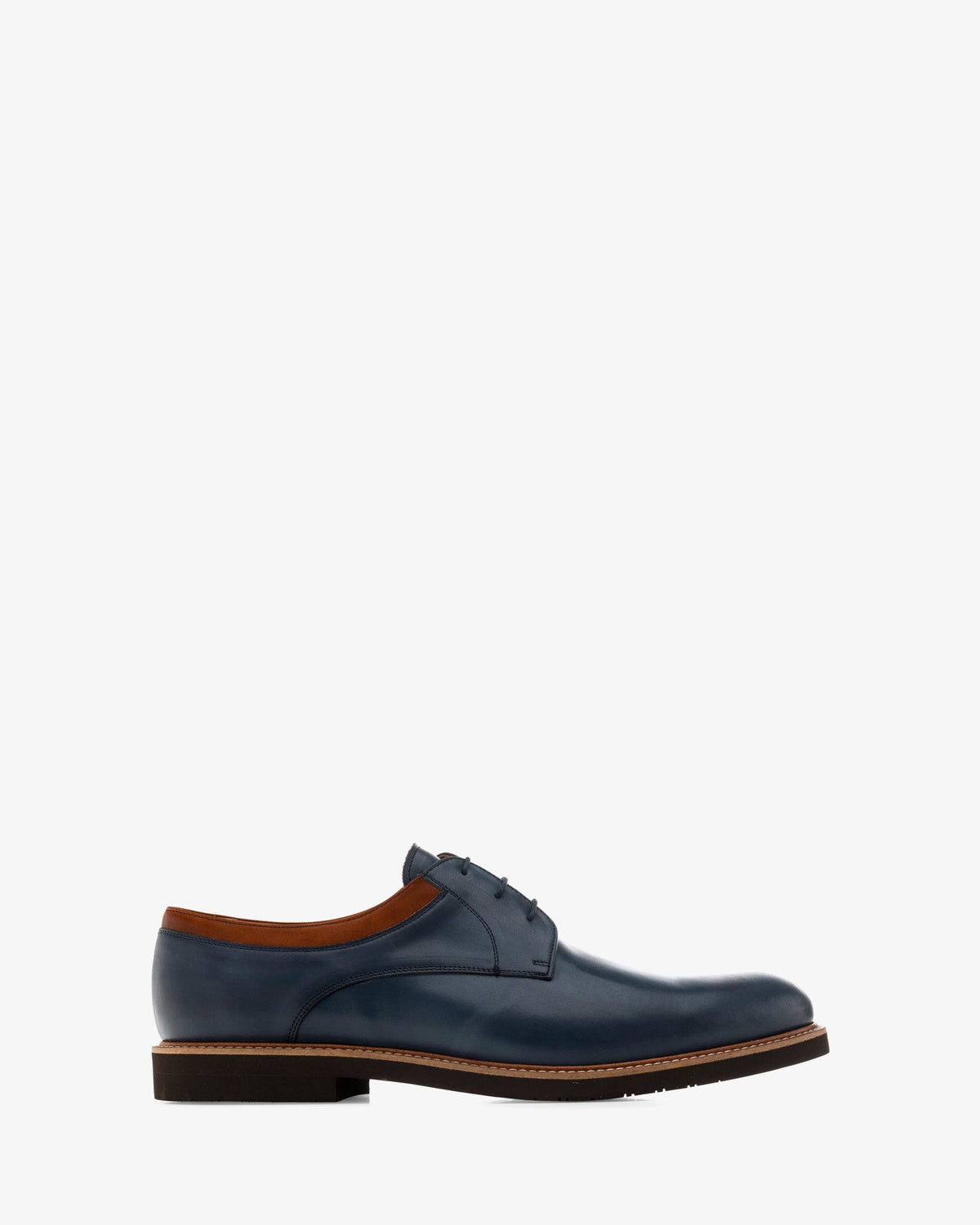 Men's Bluchers in Blue Leather