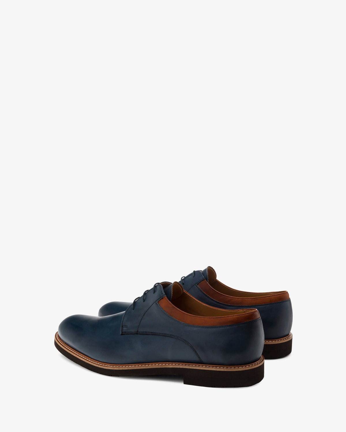 Men's Bluchers in Blue Leather