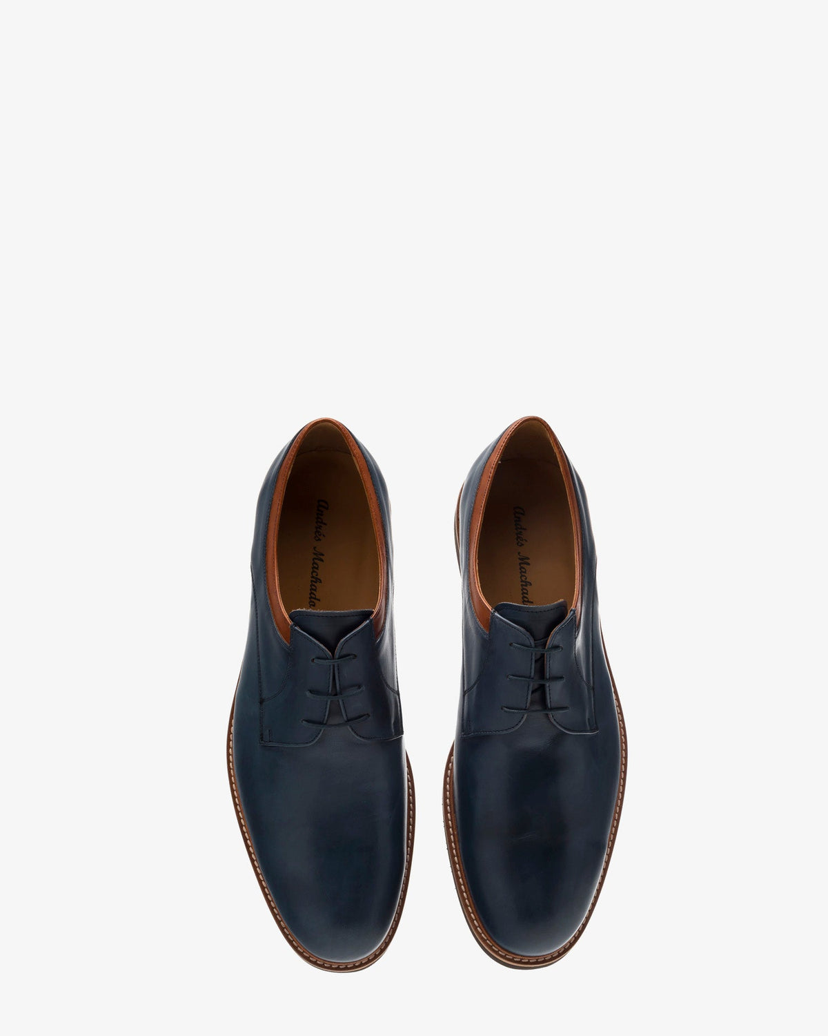 Men's Bluchers in Blue Leather