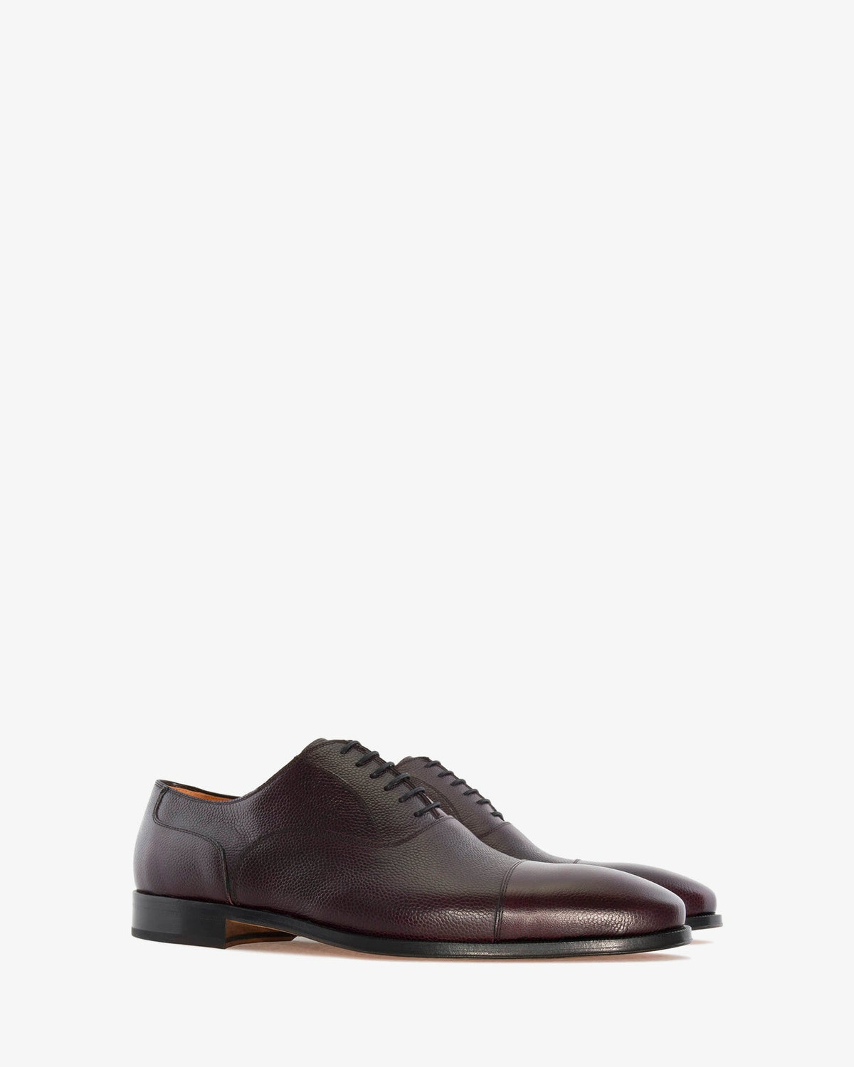 Oxford style Shoes in Burgundy-Brown Leather