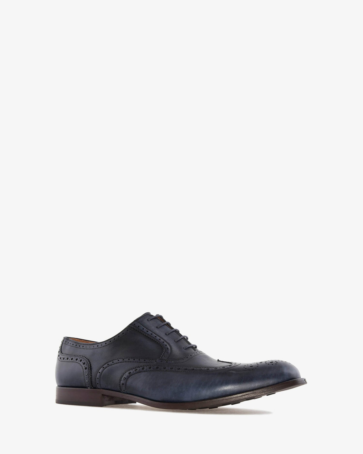 Men's Oxford Shoes in Blue Leather