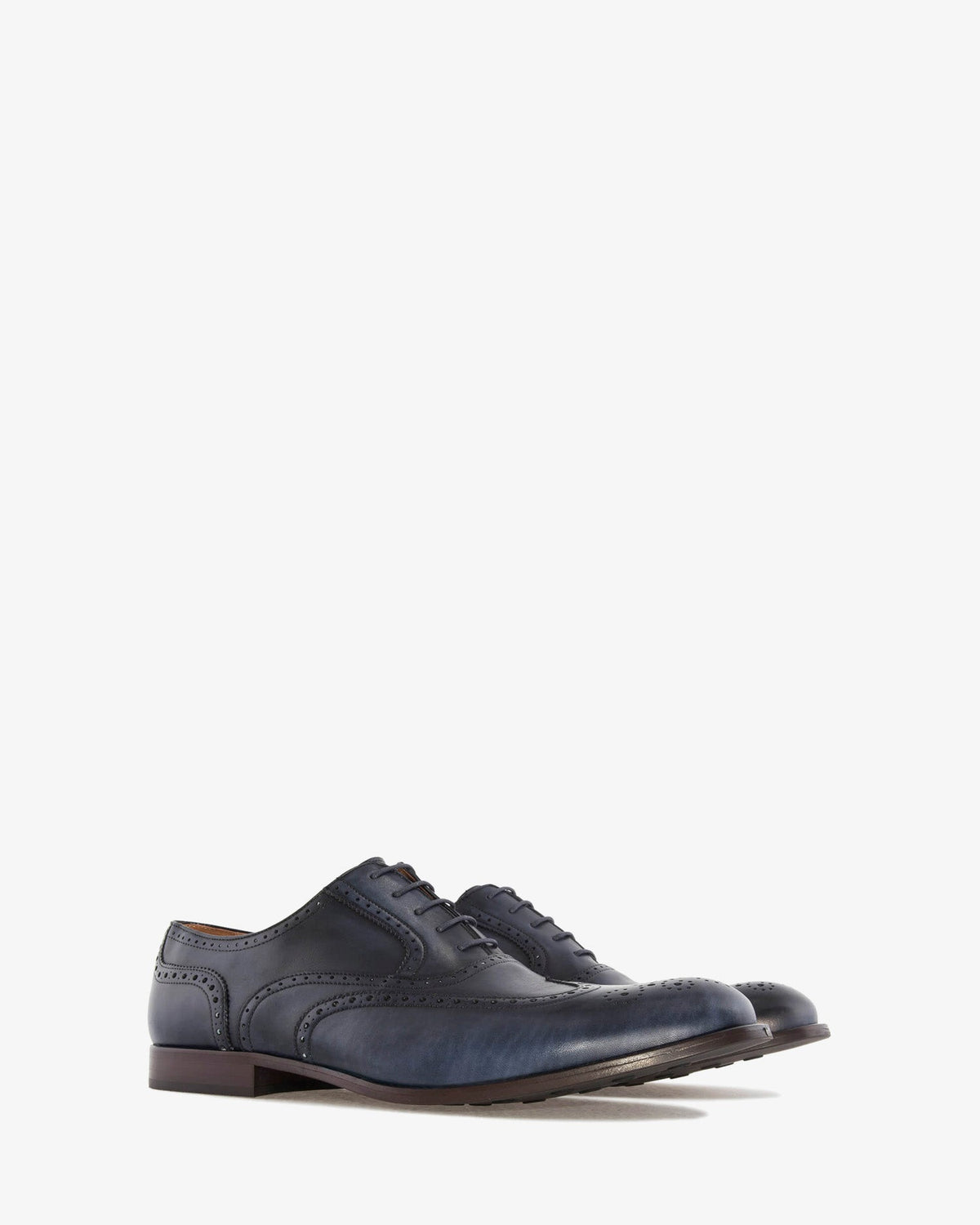 Men's Oxford Shoes in Blue Leather
