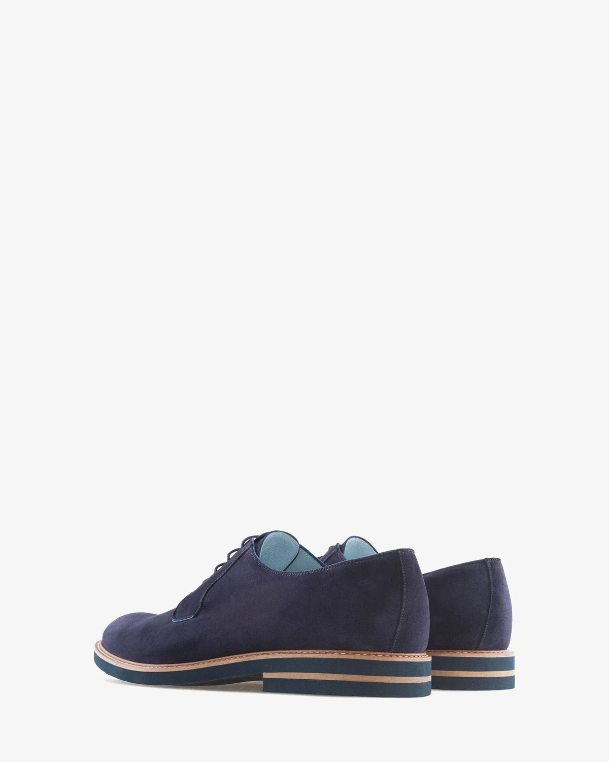 Oxford Shoes in Blue Split Leather