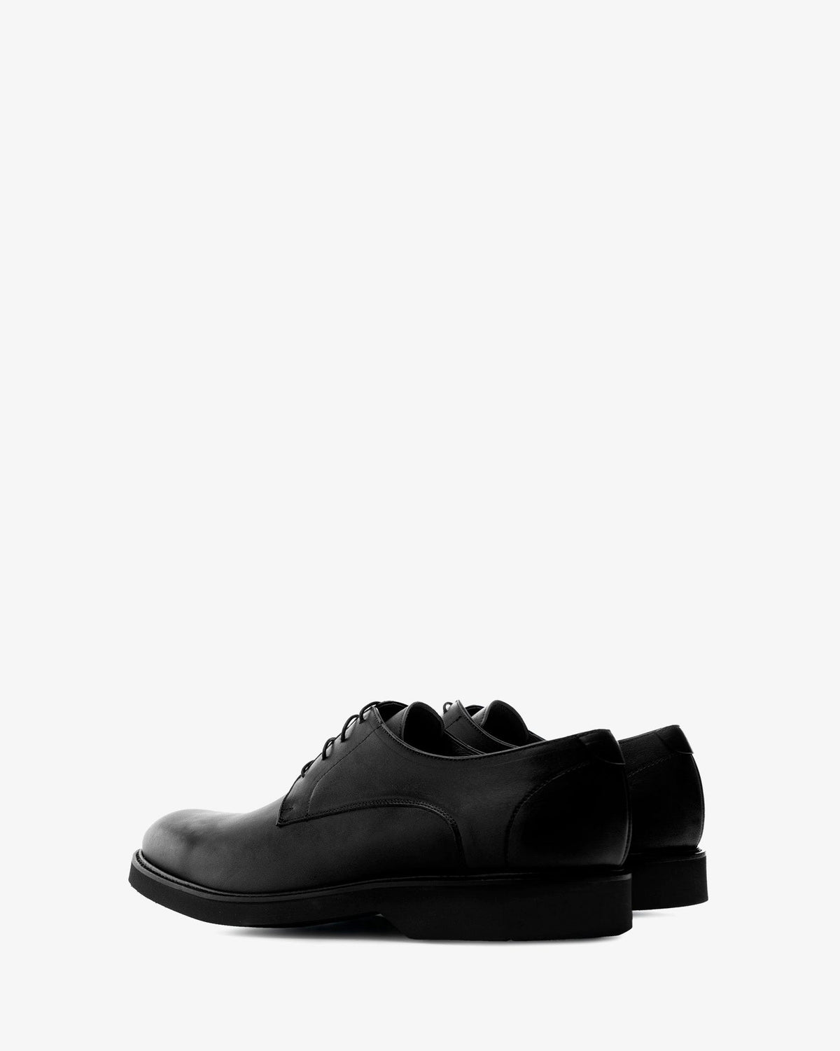 Black leather oxford style shoes