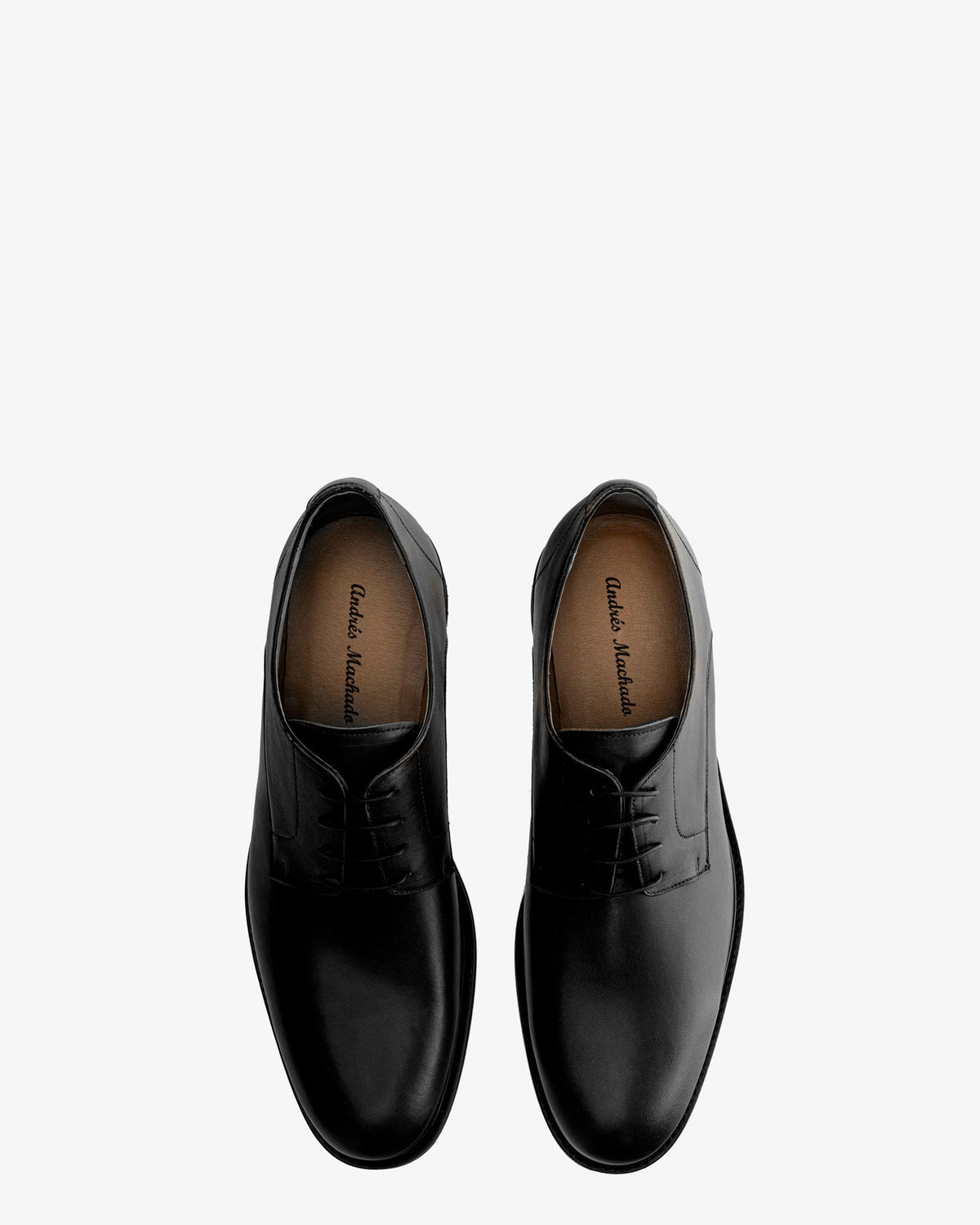 Black leather oxford style shoes