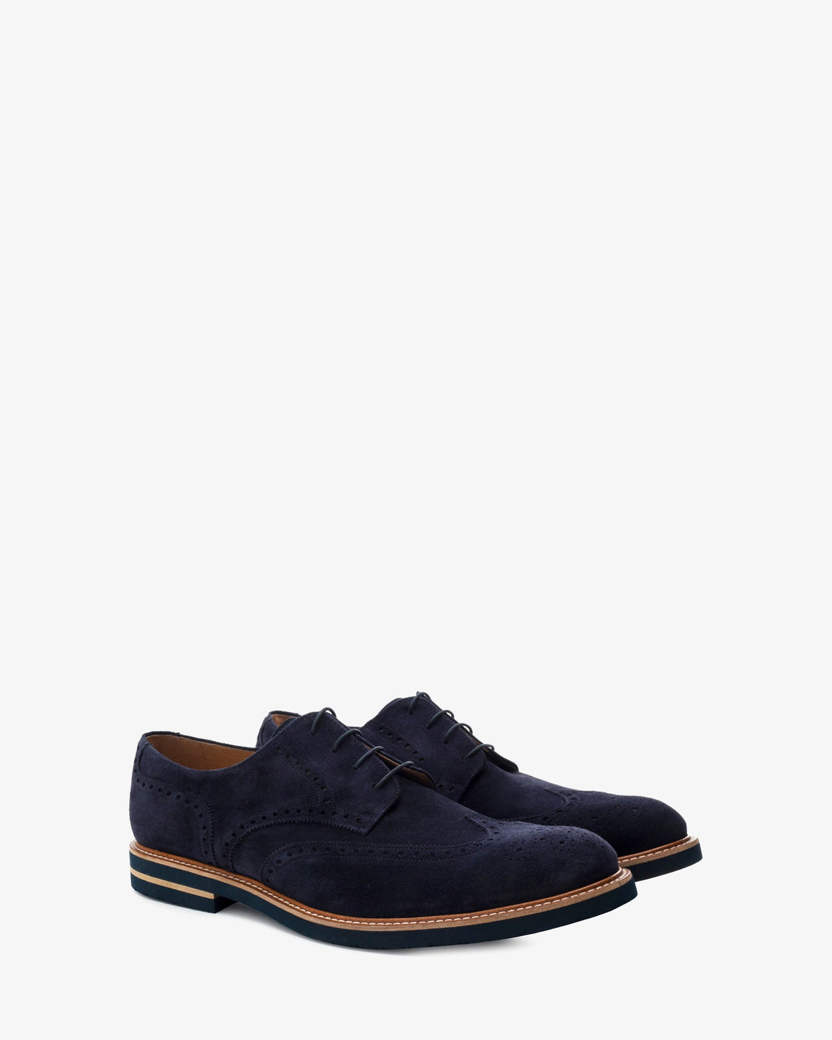 Navy suede oxford style shoes