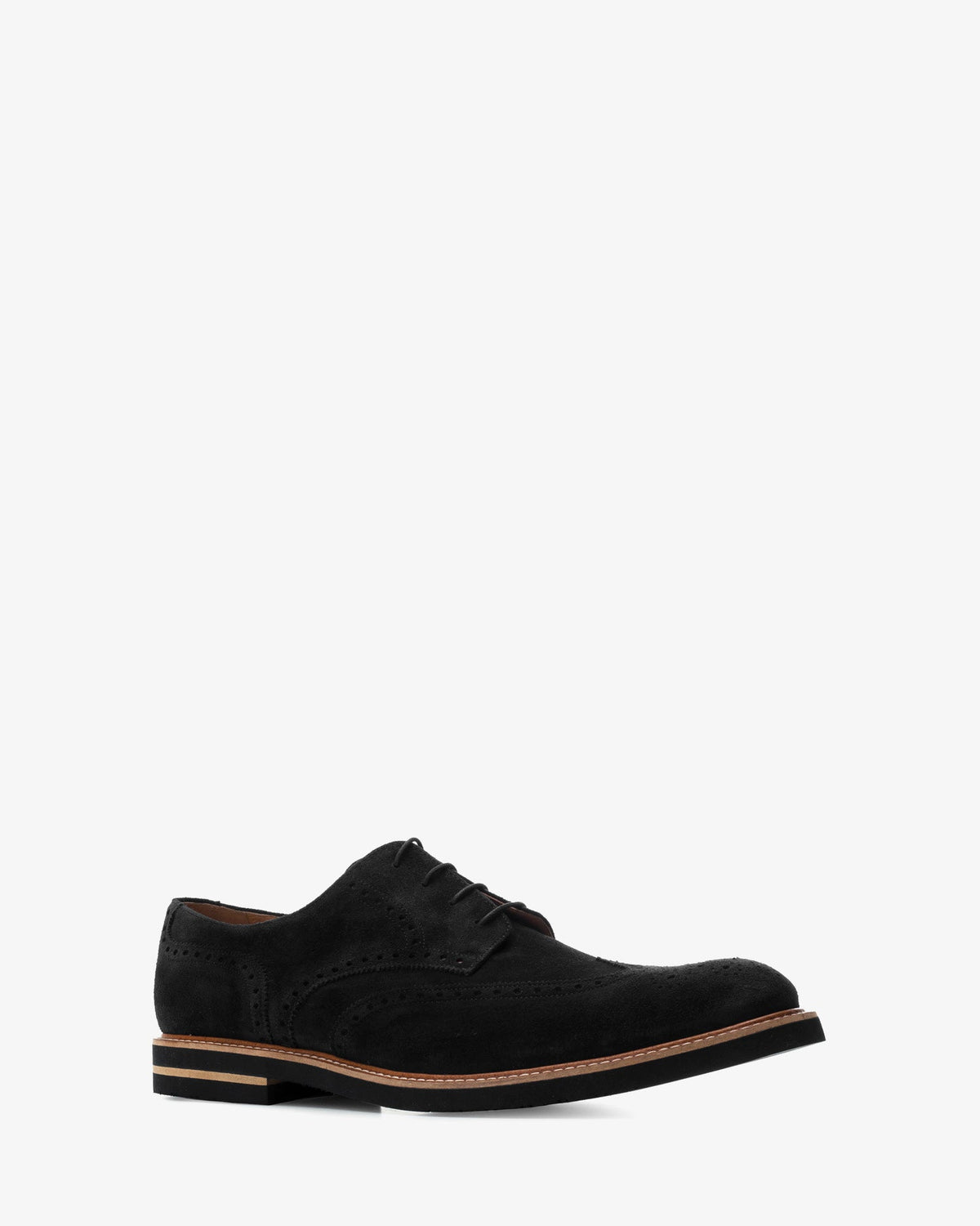 Black suede oxford style shoes