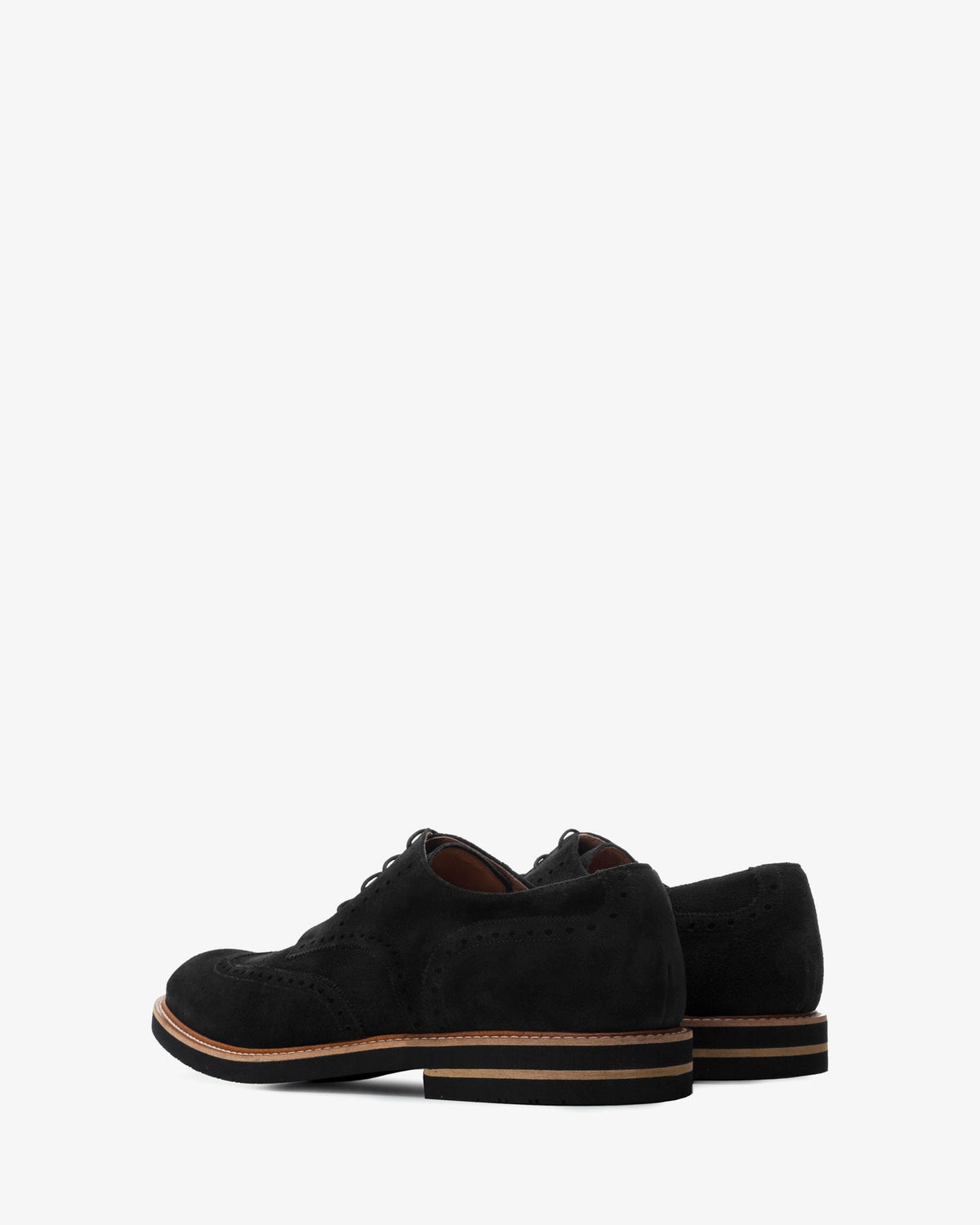 Black suede oxford style shoes