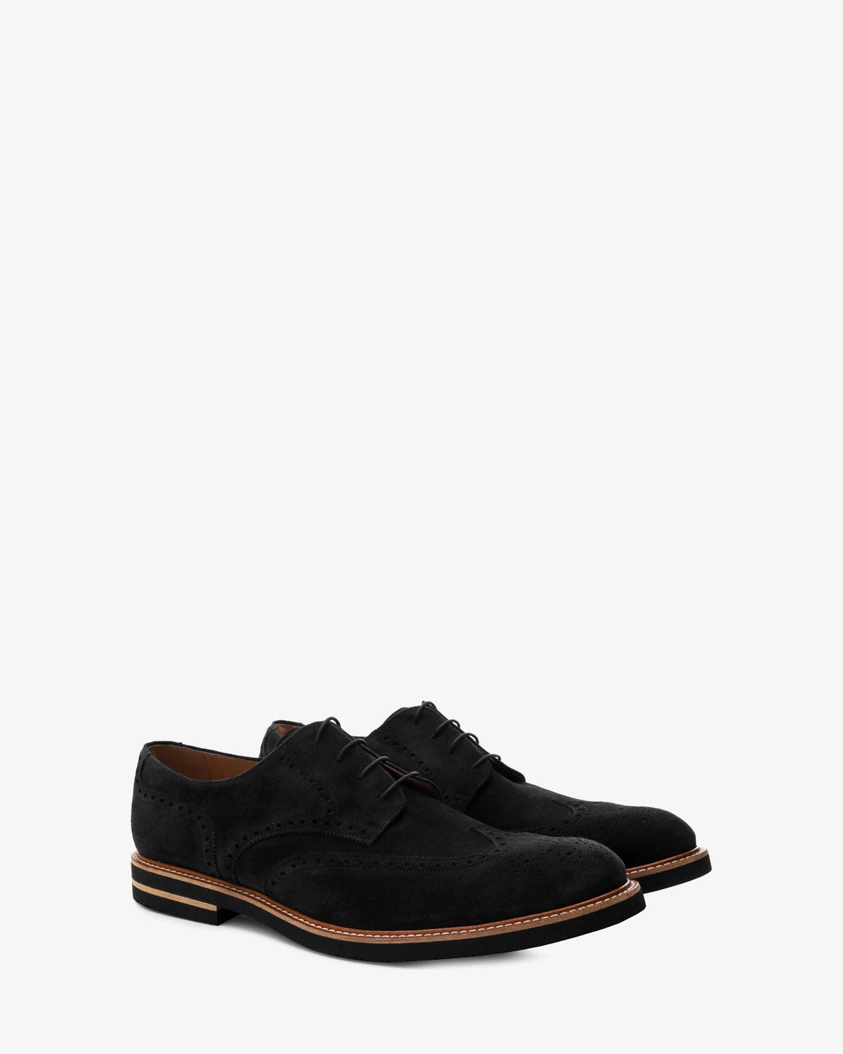 Black suede oxford style shoes