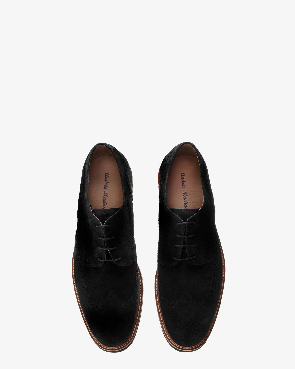 Black suede oxford style shoes