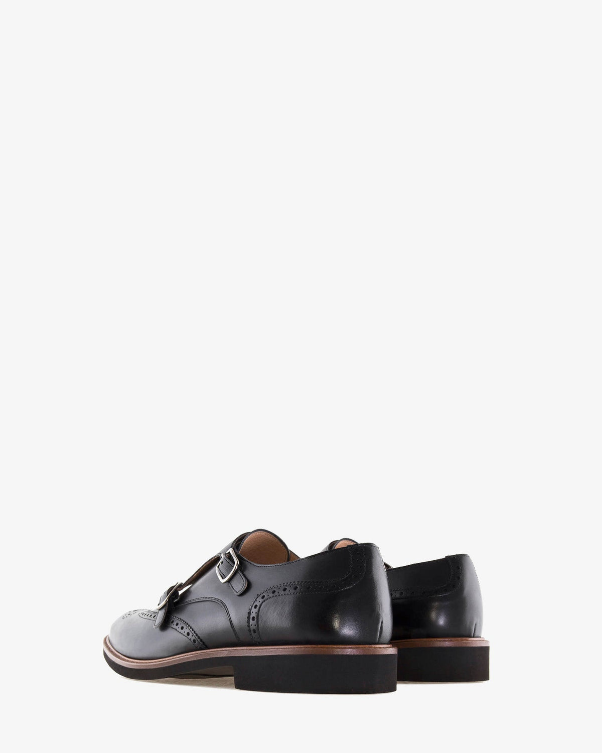 Monk Shoes in Black Leather