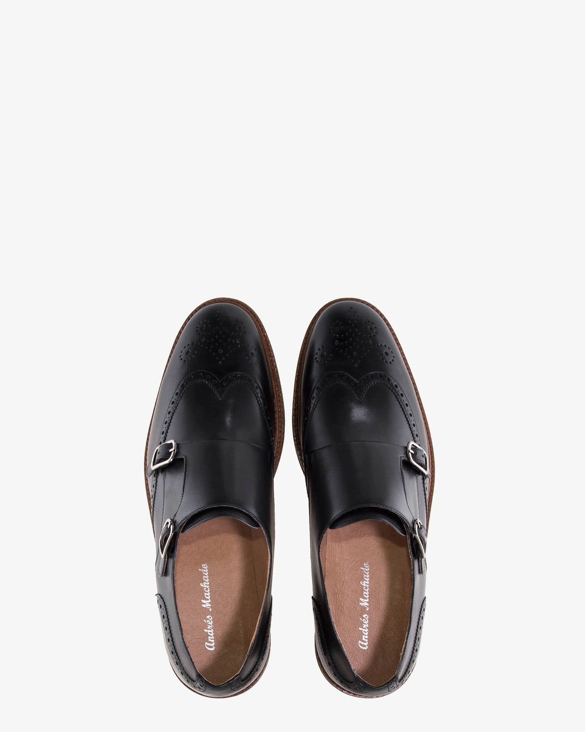 Monk Shoes in Black Leather