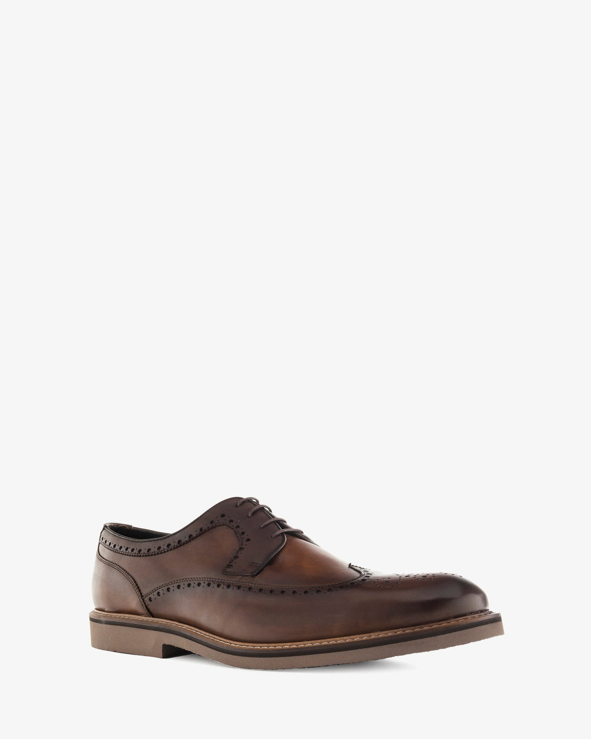 Brown leather Oxford style shoe