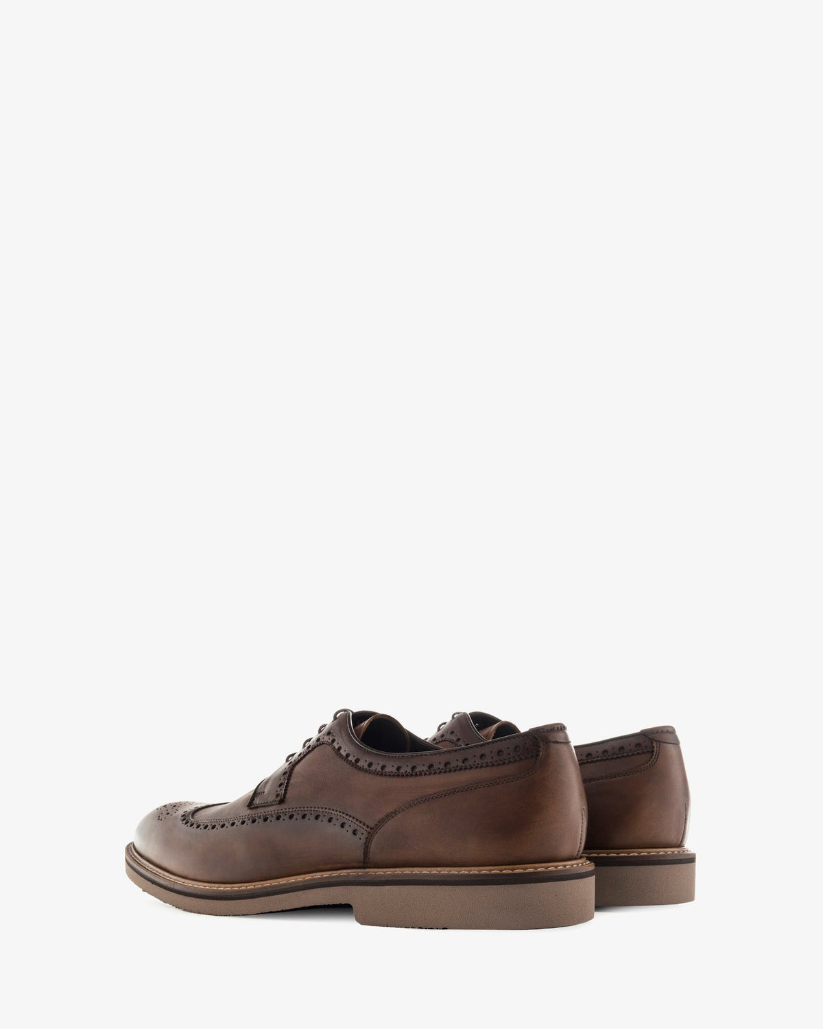 Brown leather Oxford style shoe