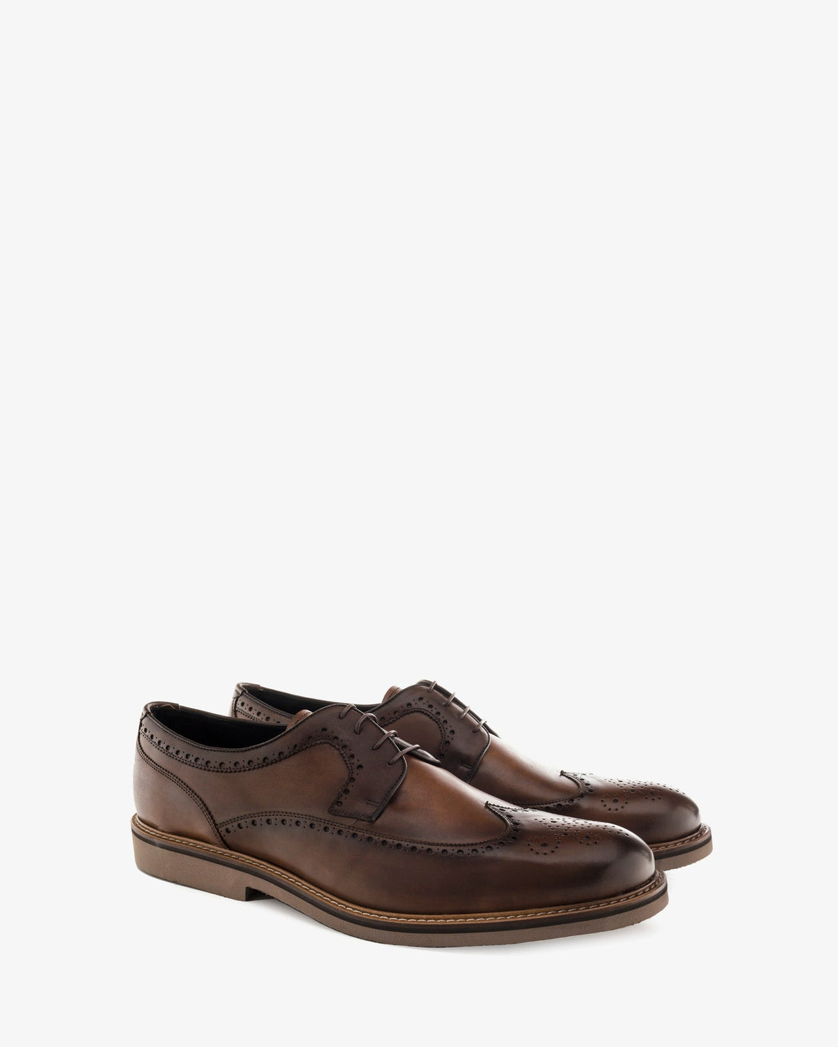 Brown leather Oxford style shoe