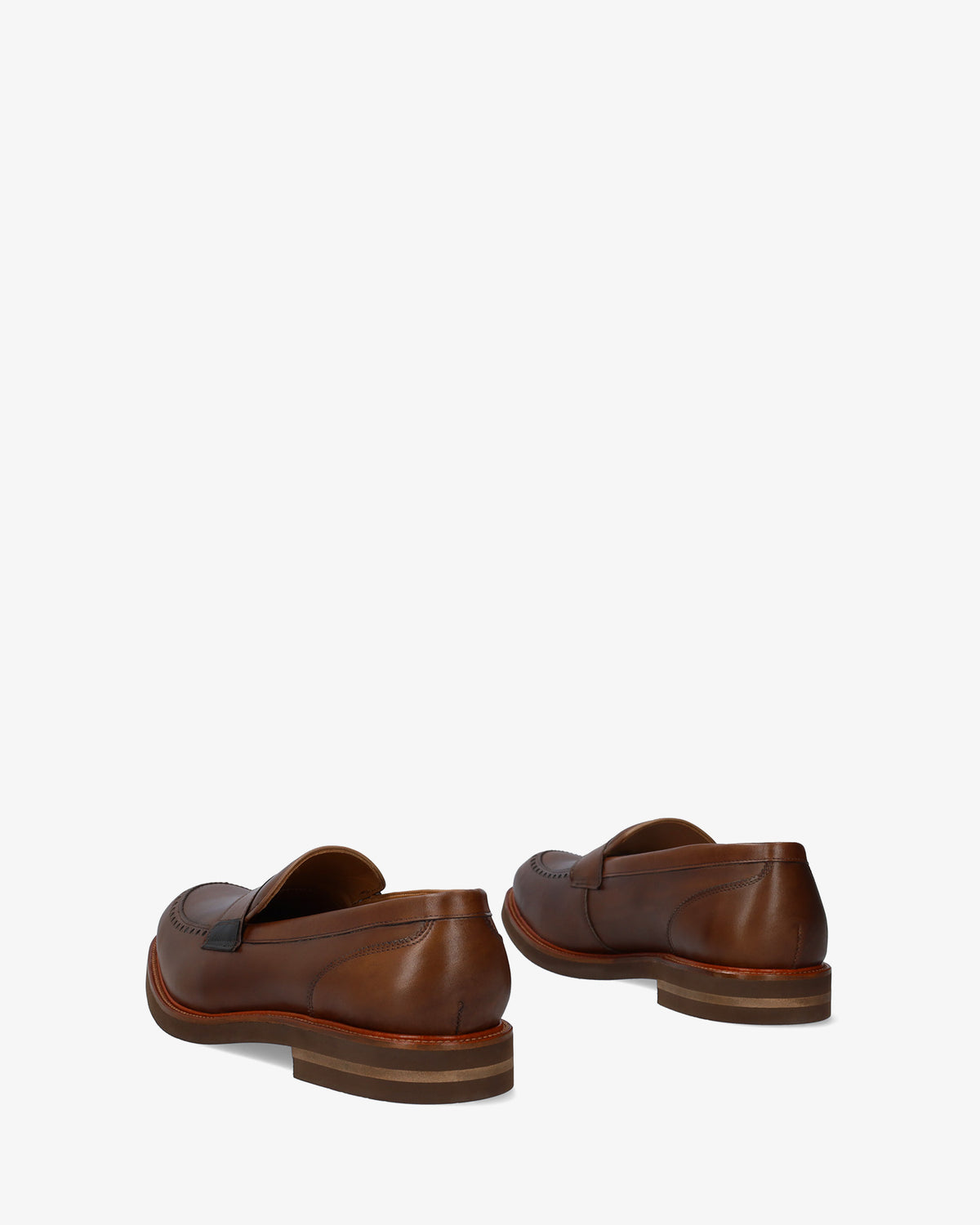 Mocasines en piel caoba