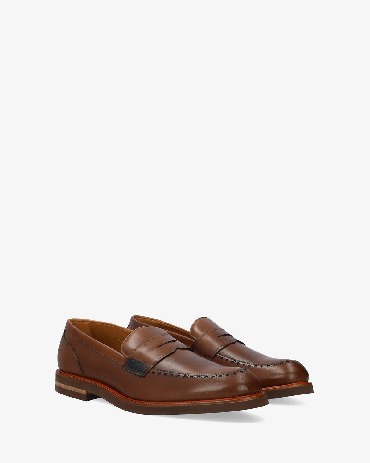 Mocasines en piel caoba