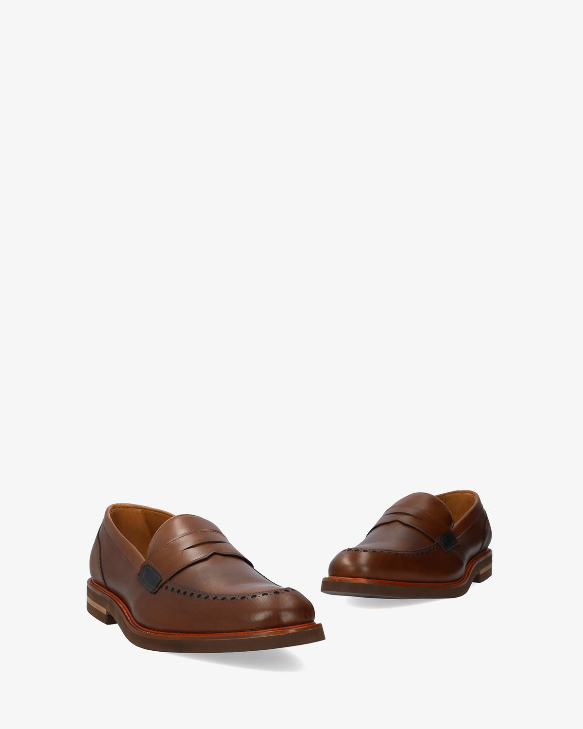 Mocasines en piel caoba