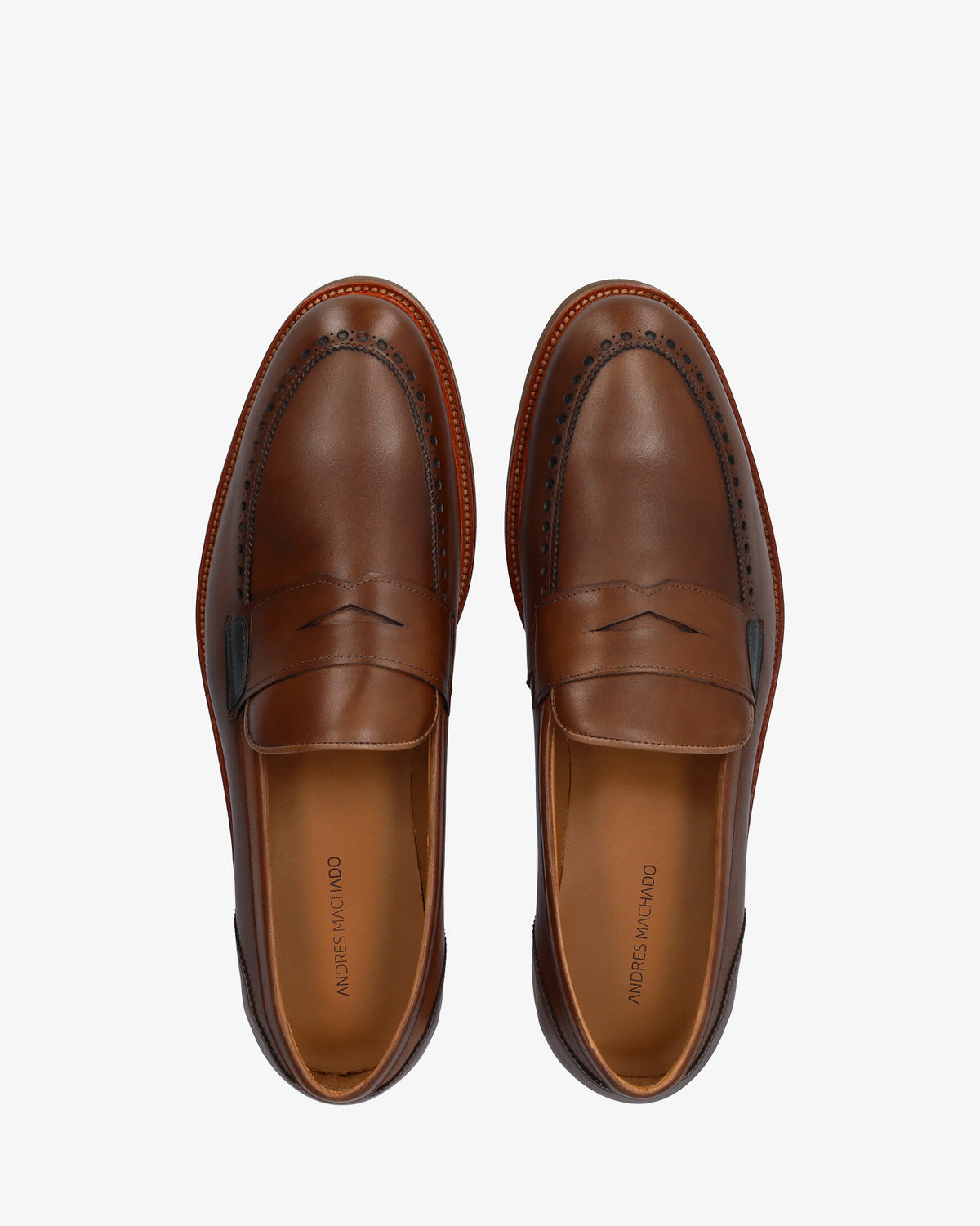 Mocasines en piel caoba