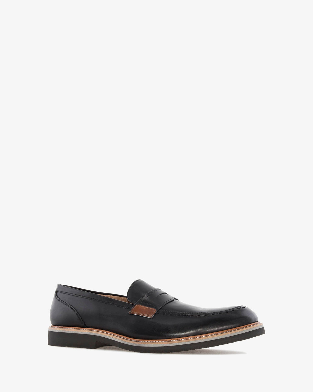 Black leather loafers