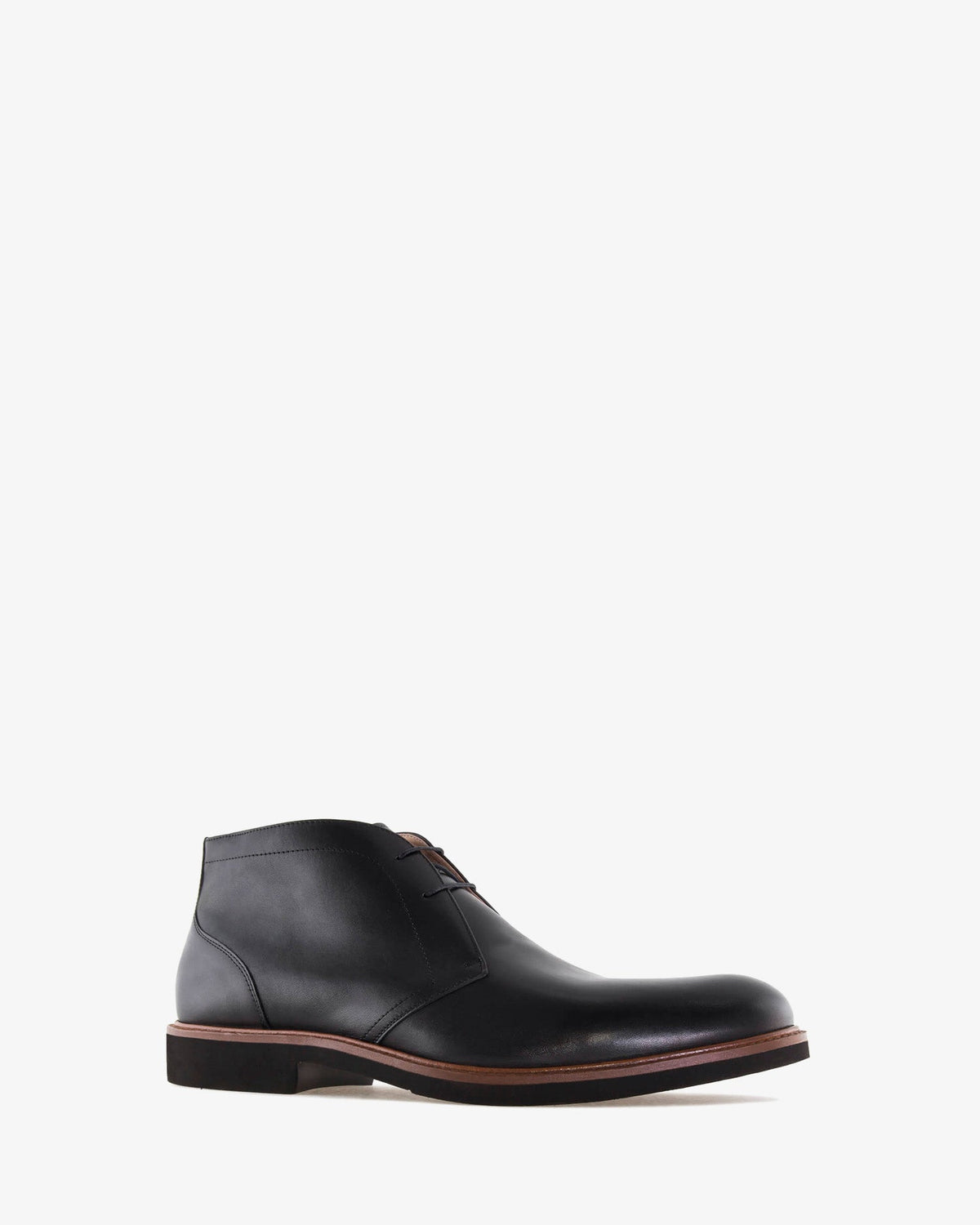 Black leather ankle boot