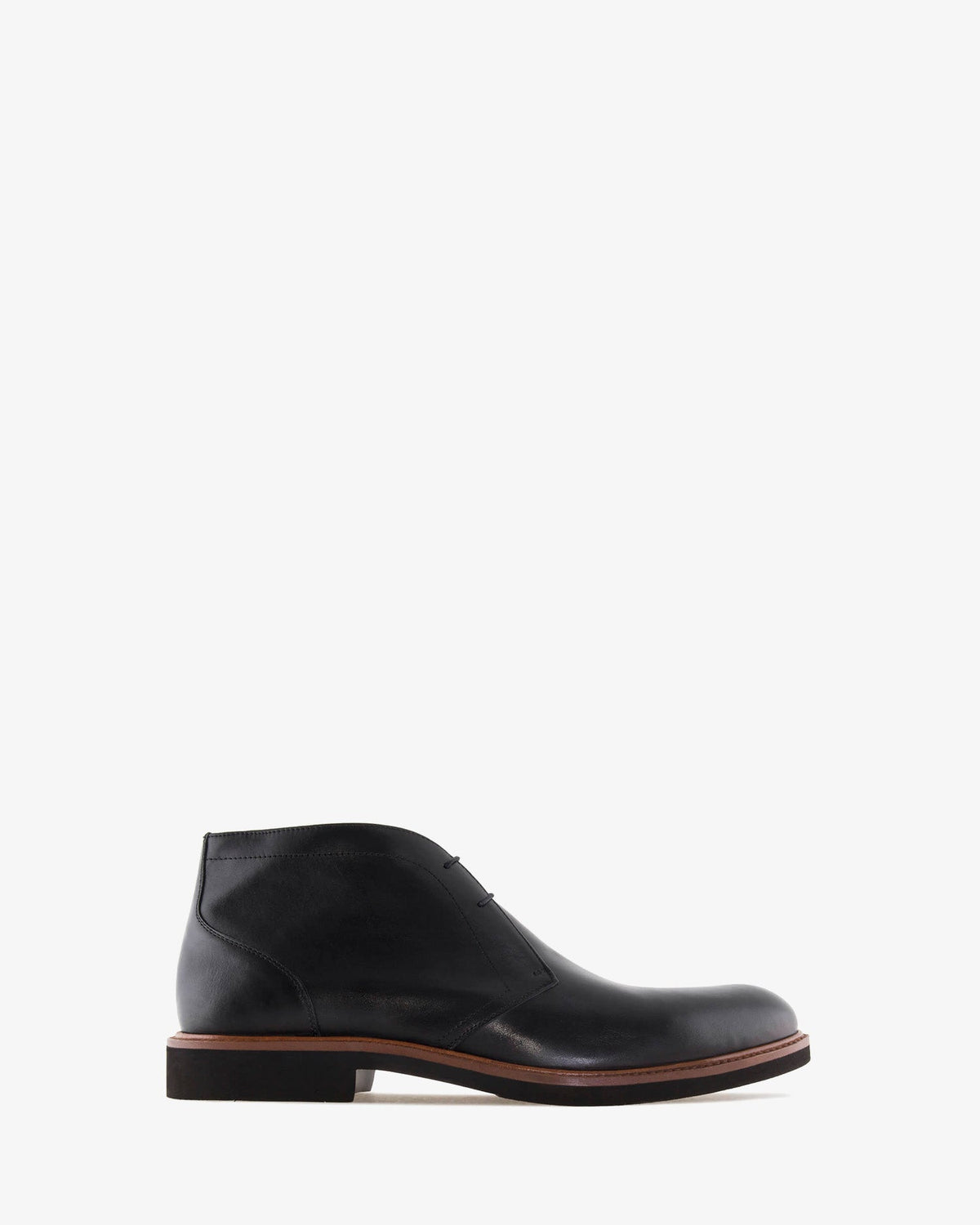 Black leather ankle boot