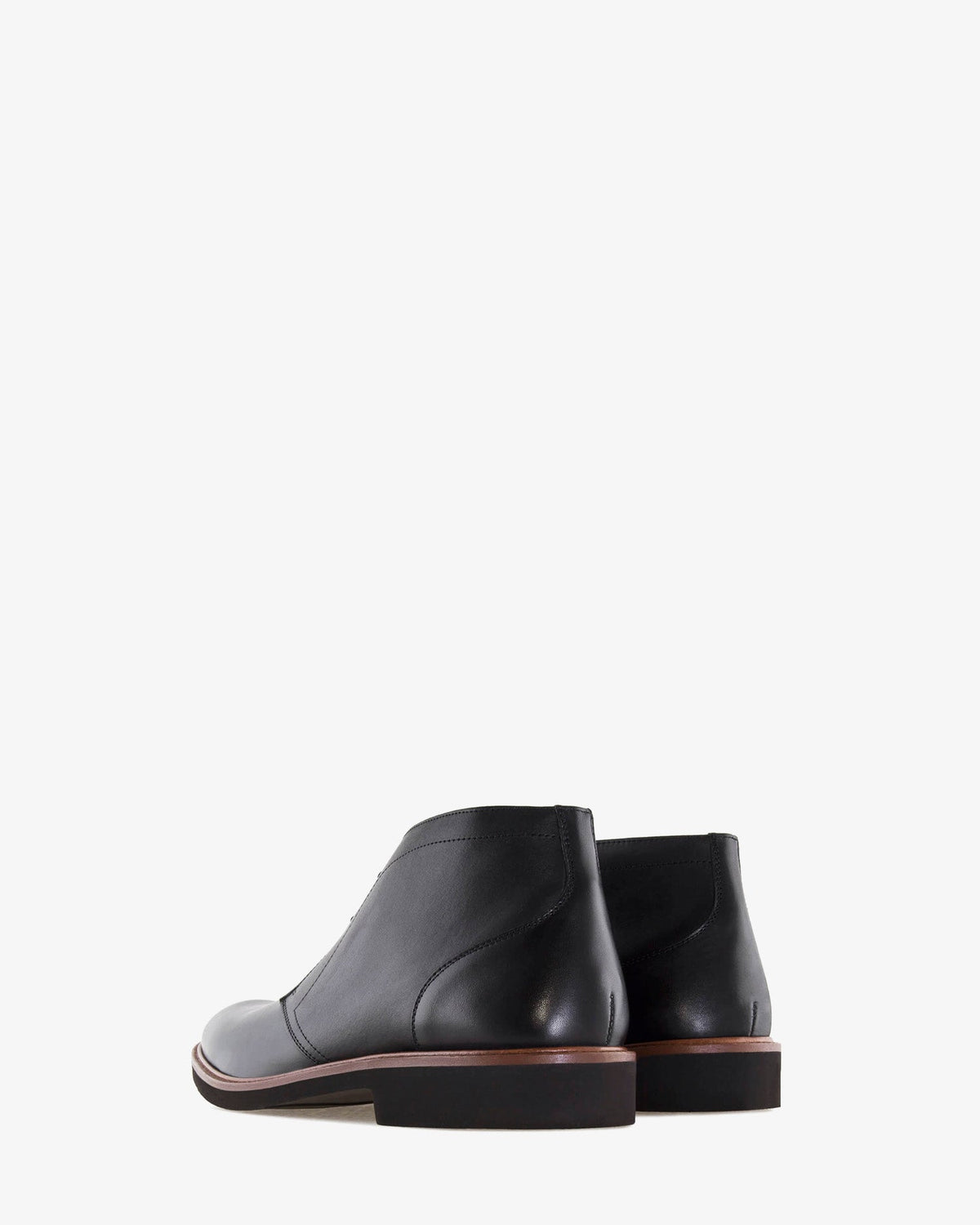Black leather ankle boot