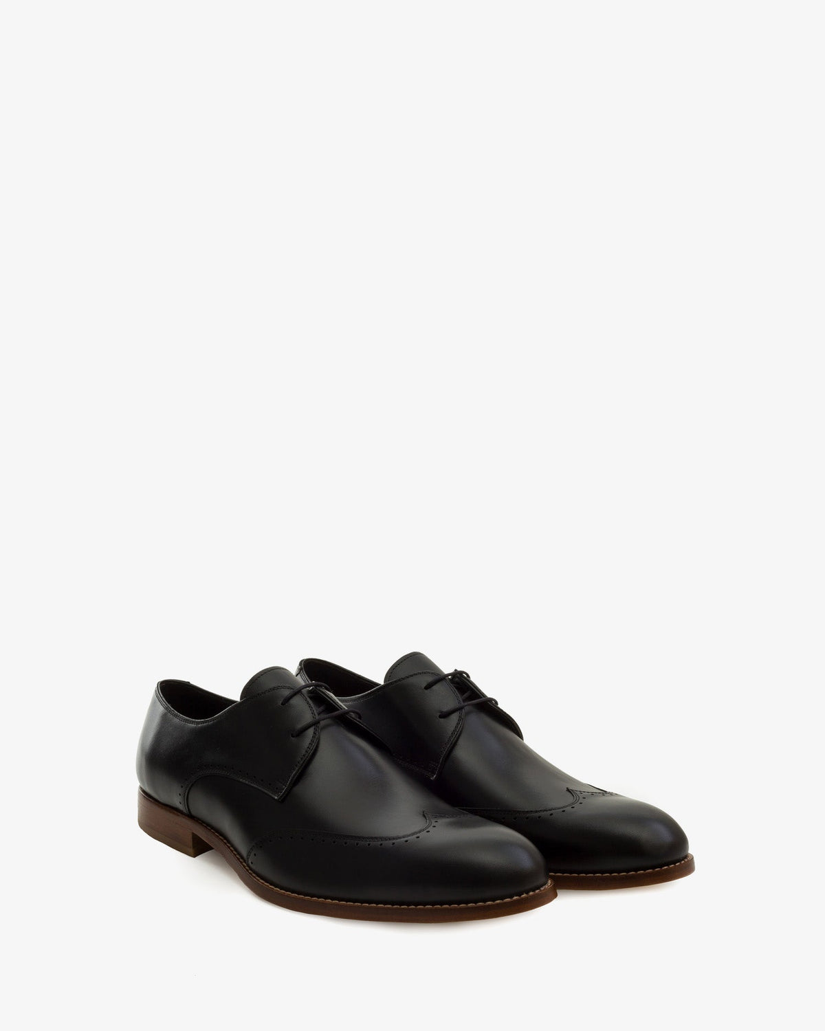 Black leather oxford shoes
