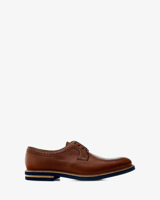 Zapato estilo oxford en cuero caoba