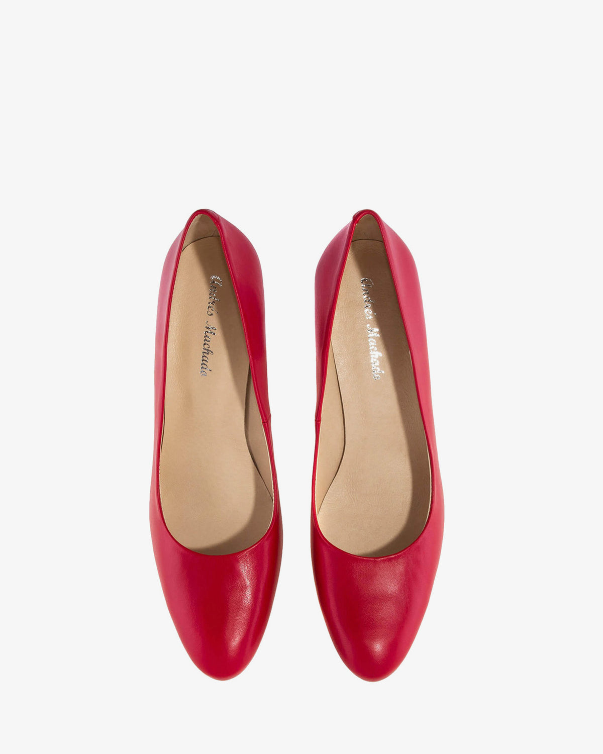 Court Shoes in Red Leather