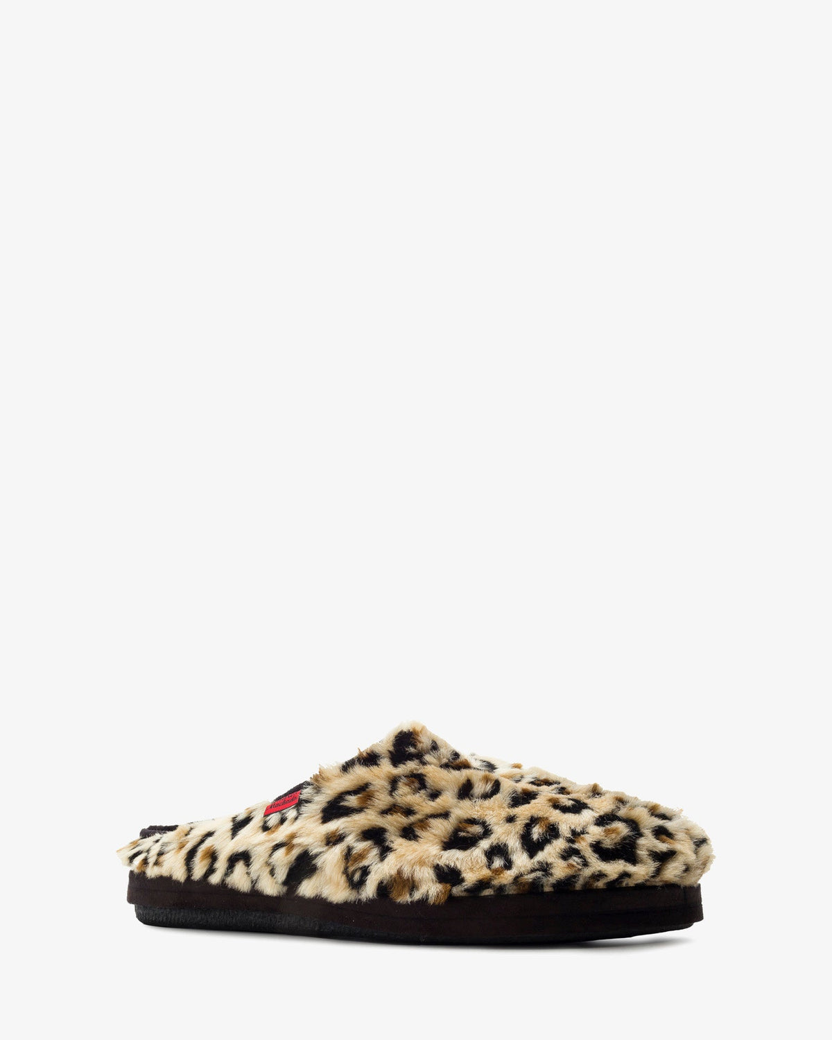 Long-haired leopard-print slippers