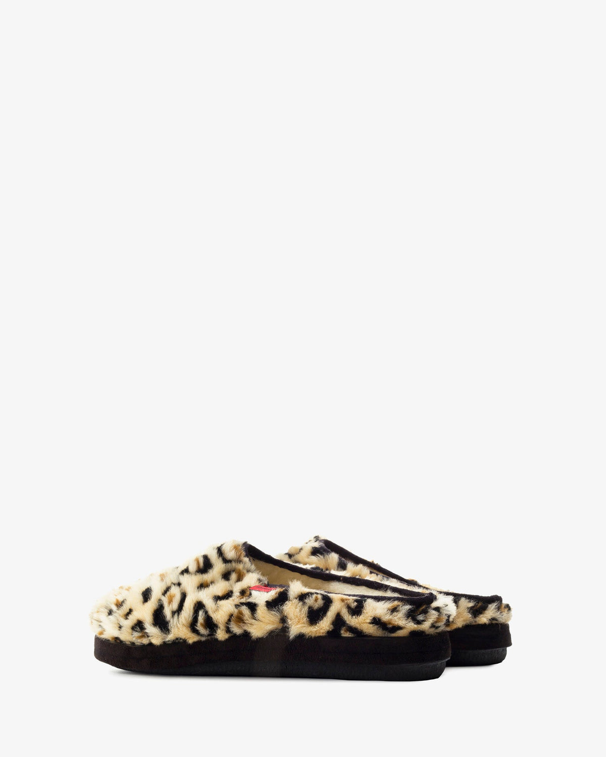 Long-haired leopard-print slippers