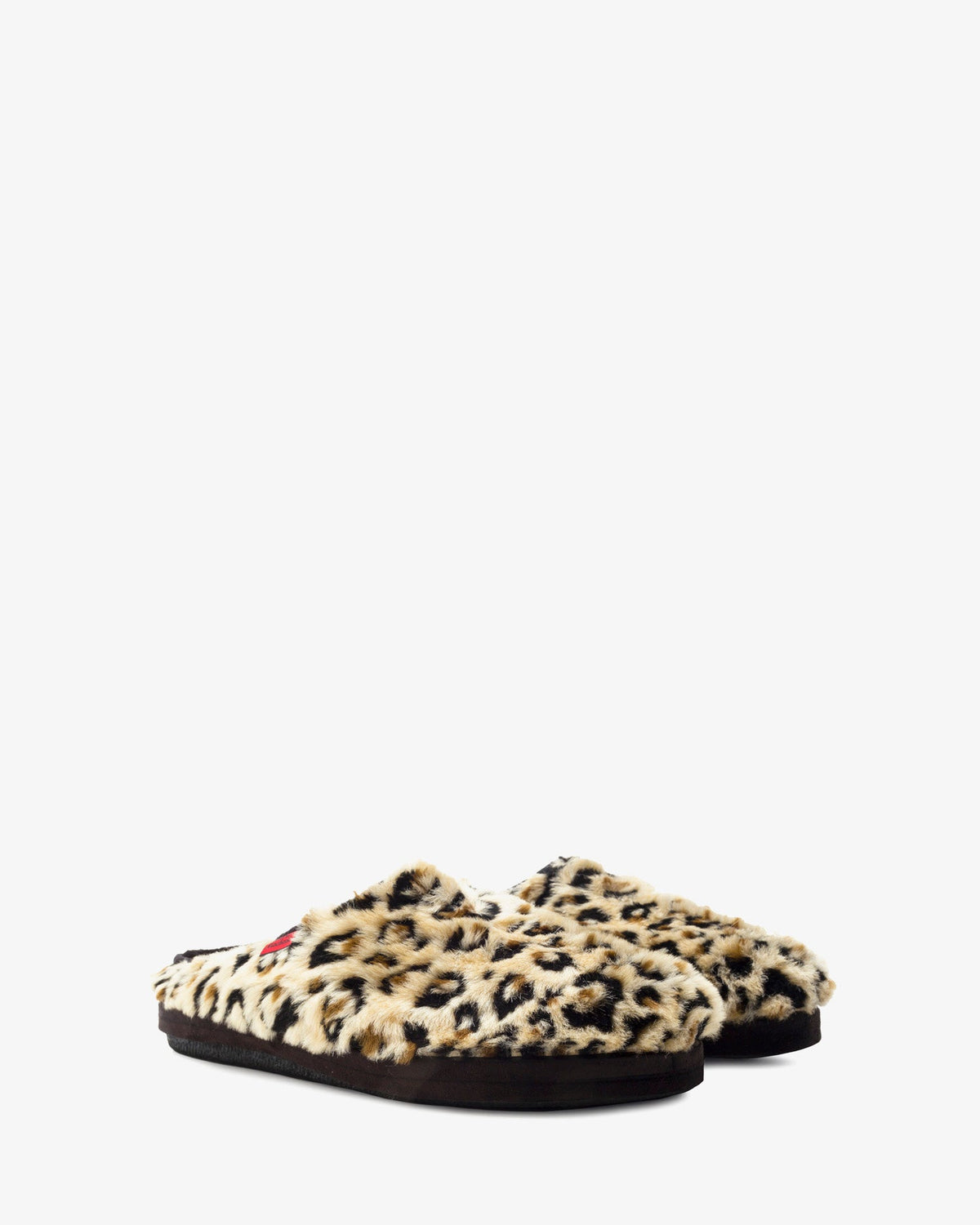 Long-haired leopard-print slippers