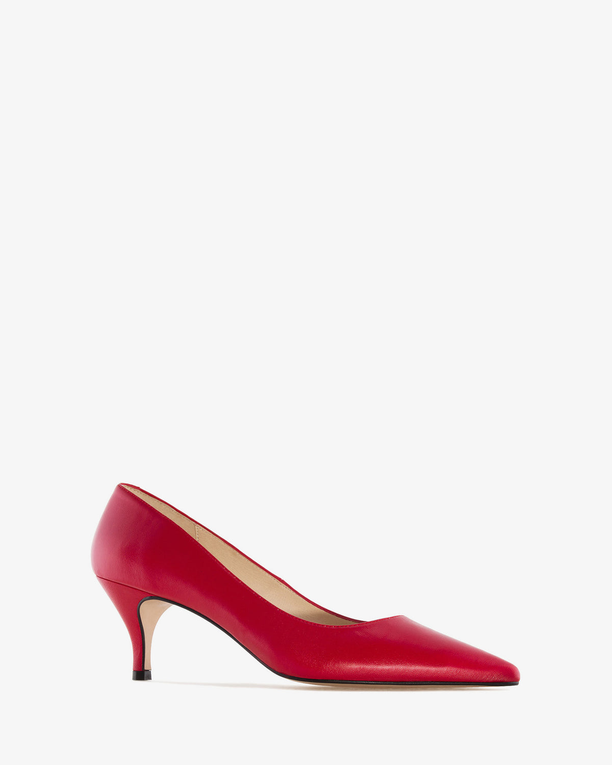 Mid-heel Stilettos in Red Nappa Leather