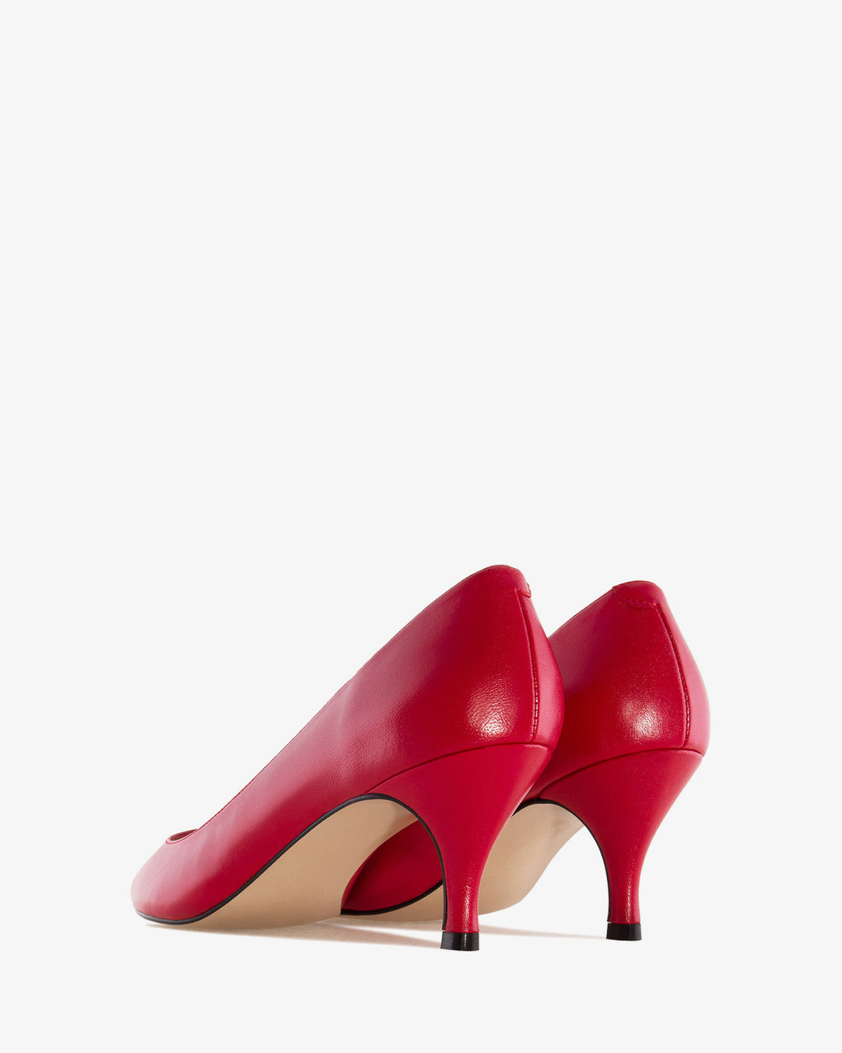 Mid-heel Stilettos in Red Nappa Leather