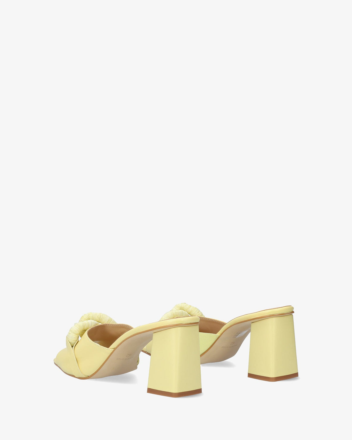 Yellow leather heeled sandal